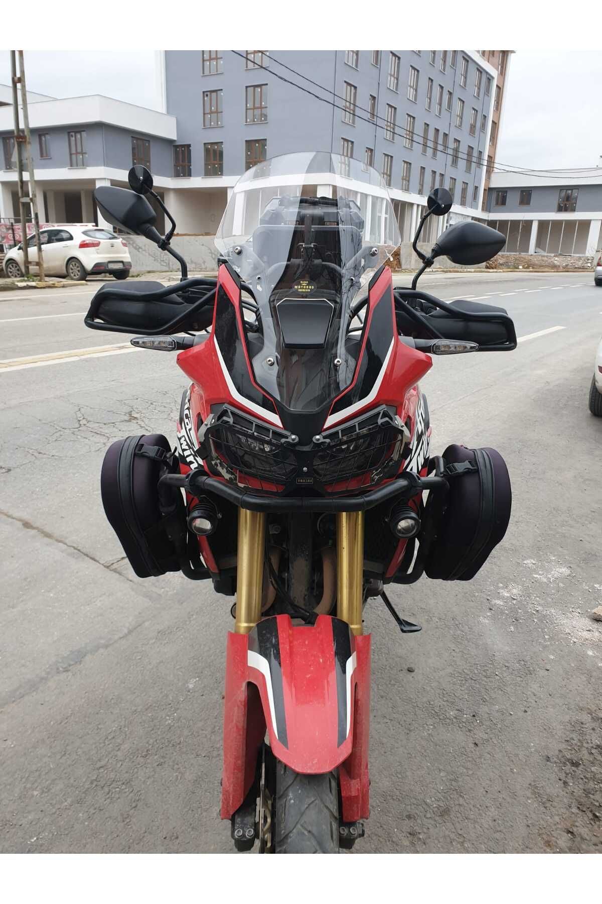 Honda Afrika Twin CRF 1000 Ön Cam 2016 2020 Model 45cm Şeffaf Renkli 4mm KISA CAM