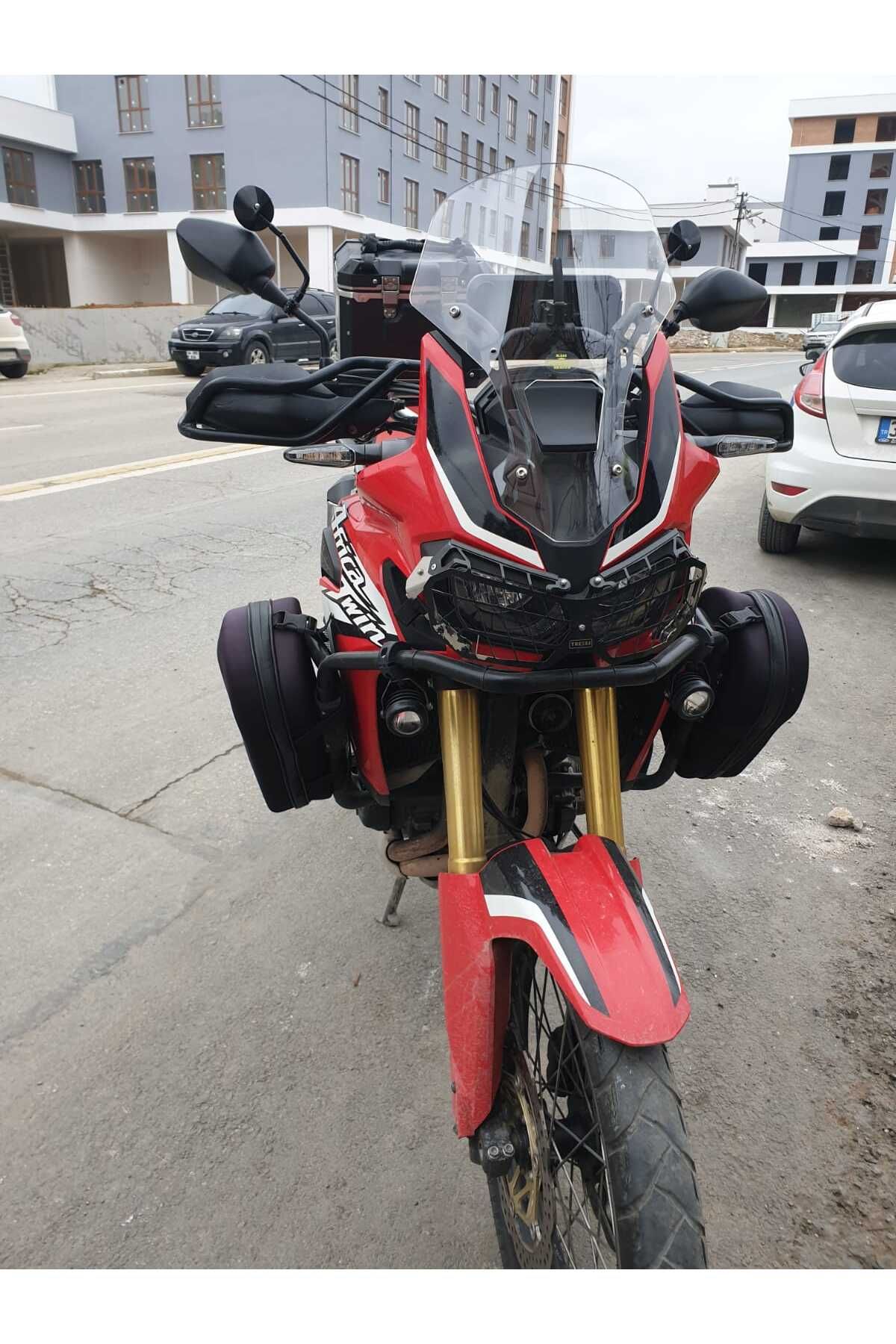Honda Afrika Twin CRF 1000 Ön Cam 2016 2020 Model 45cm Şeffaf Renkli 4mm KISA CAM