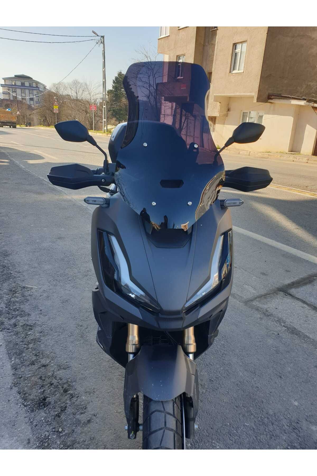Honda Adv 350 Siperlik Ön Cam 2023-2025 Model 60cm Siyah Renkli 4mm ORTA BOYLU CAM