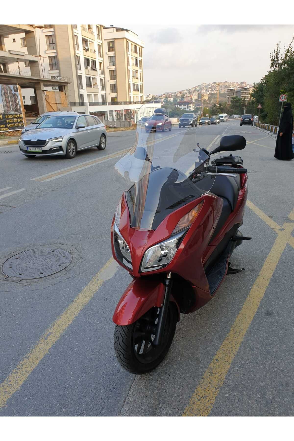Honda Forza 300 Siperlik Ön Cam 2014-2017 Elcikli 78cm şeffaf Renkli 4mm UZUN CAM