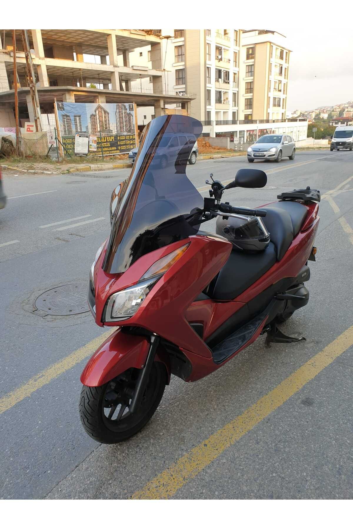 Honda Forza 300 Siperlik Ön Cam 2014-2017 Elcikli 78cm Siyah Renkli 4mm UZUN CAM