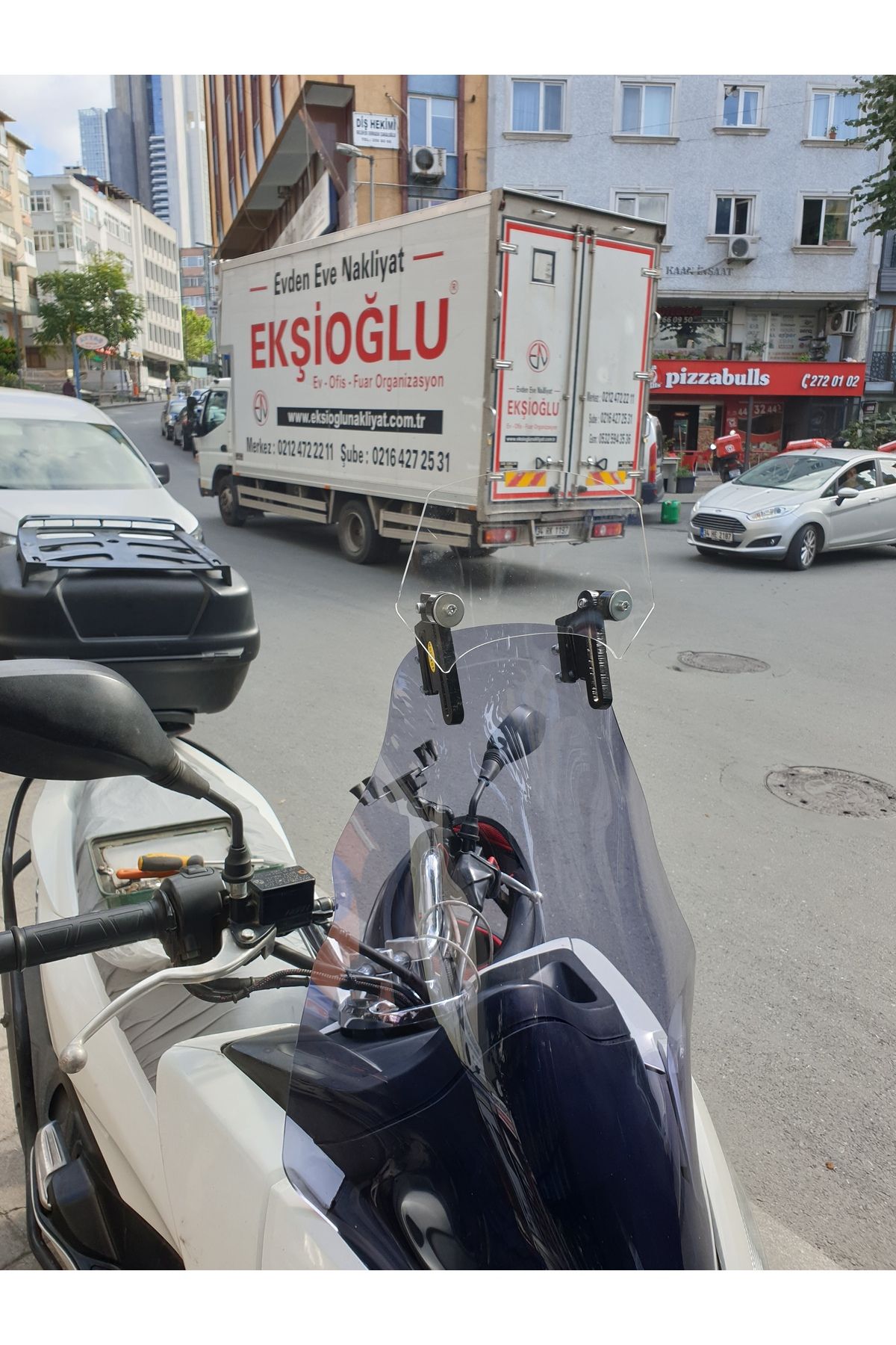 Honda Pcx Siperlik Ön Cam 2014 2017 Model 65cm Füme Renkli 4mm ORTA BOYLU CAM