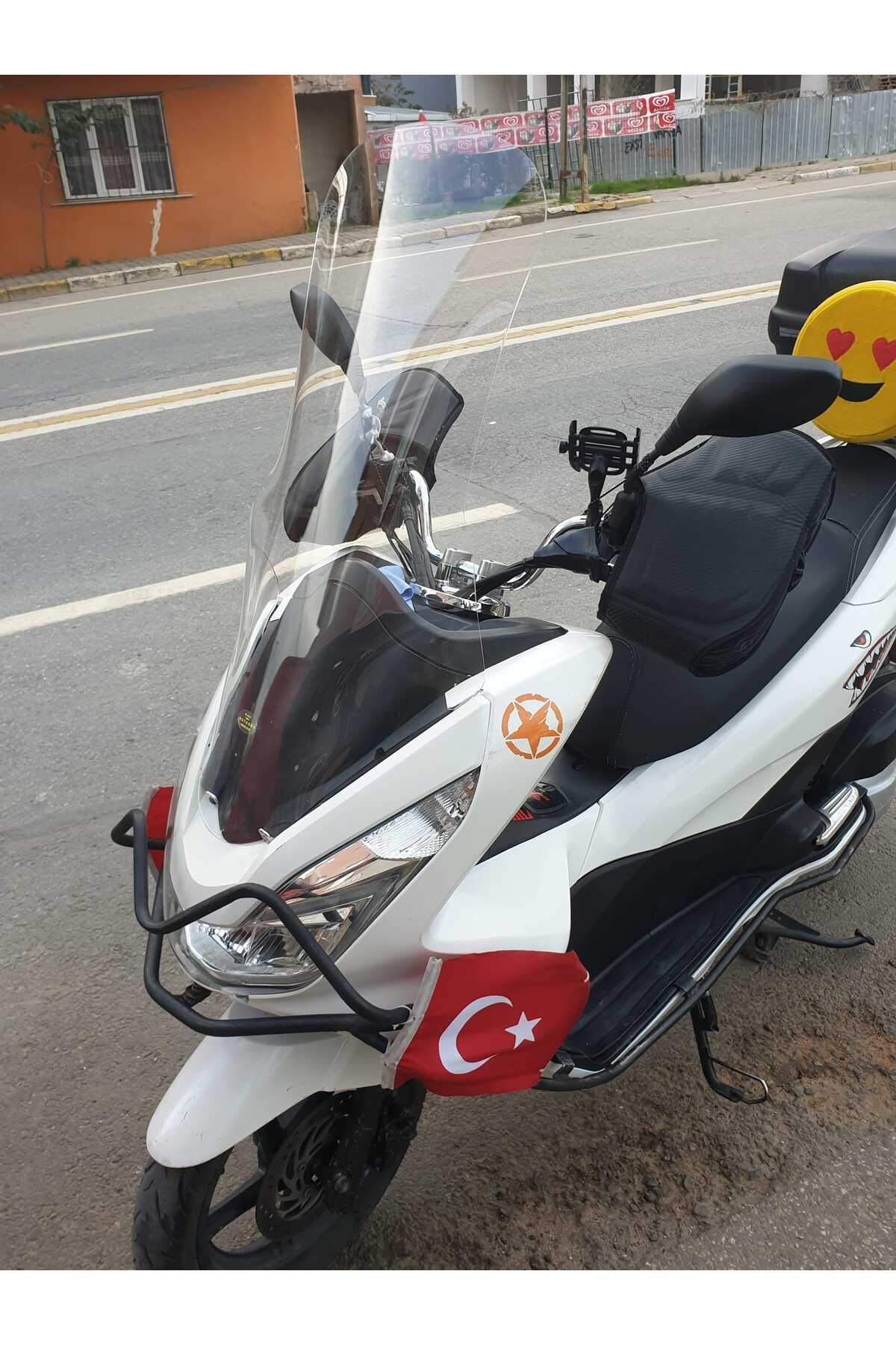 Honda Pcx Siperlik Ön Cam 2014 2017 Model 83cm Şeffaf Renkli 4mm UZUN CAM
