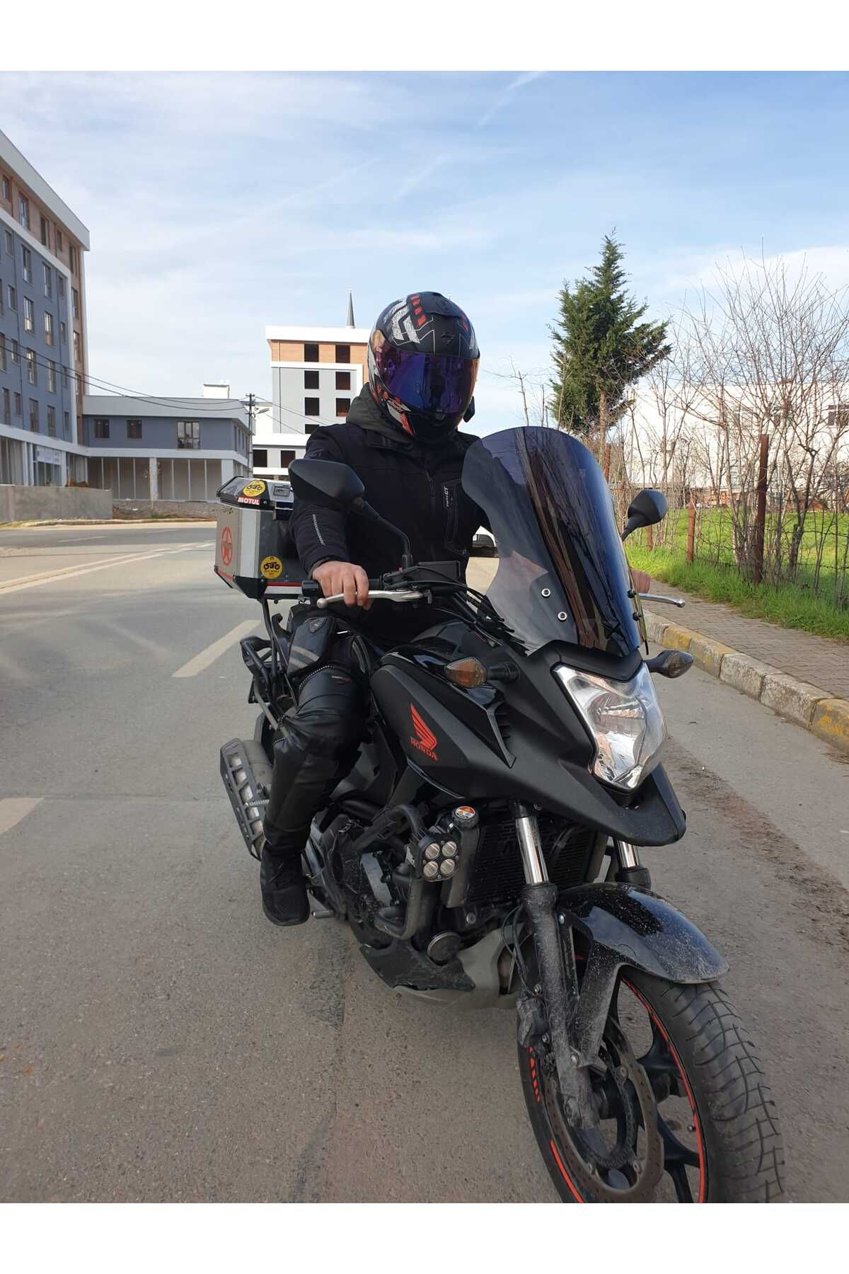 Honda NC 700 750 X Siperlik Ön Cam 2012 2015 Model 59cm Siyah Renkli 4mm UZUN CAM