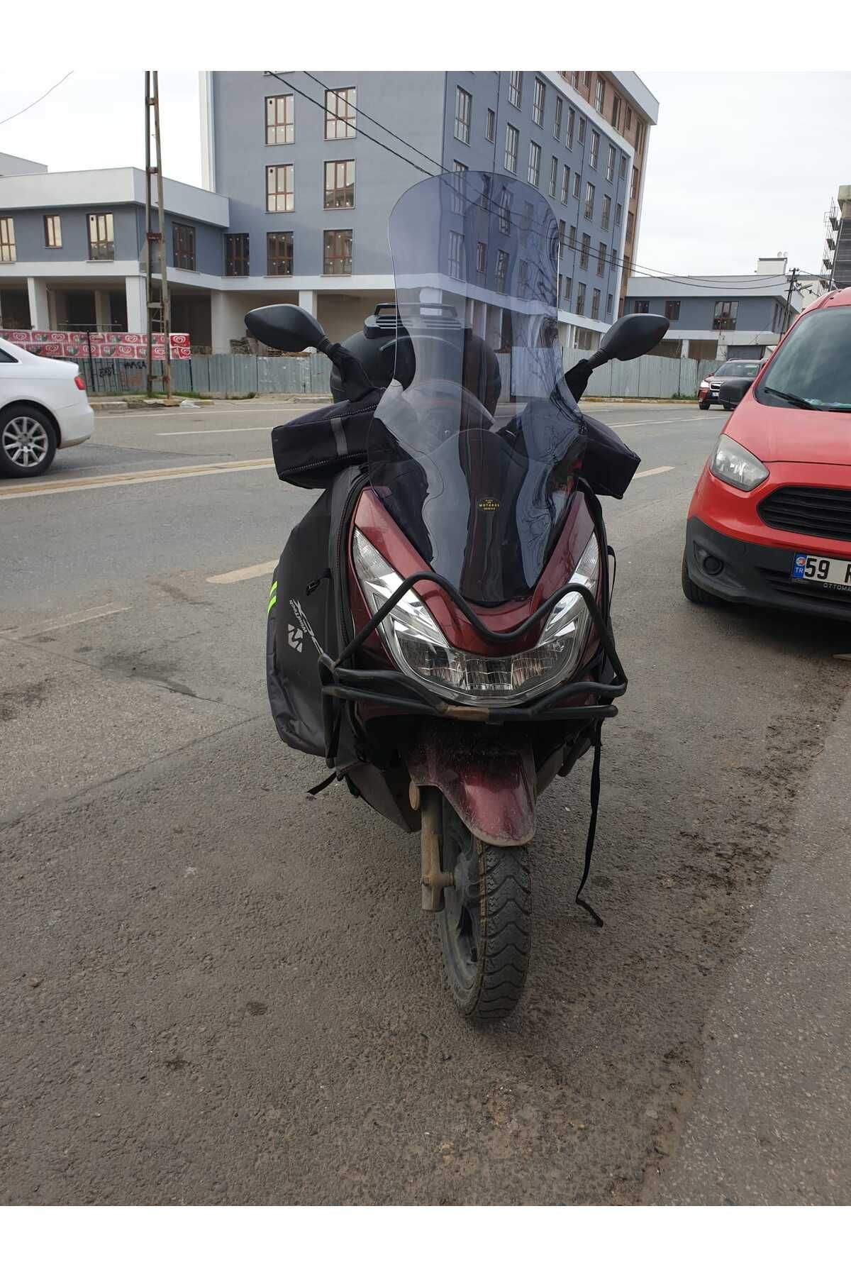Honda Pcx Siperlik Ön Cam 2014 2017 Model 83cm Füme Renkli 4mm UZUN CAM