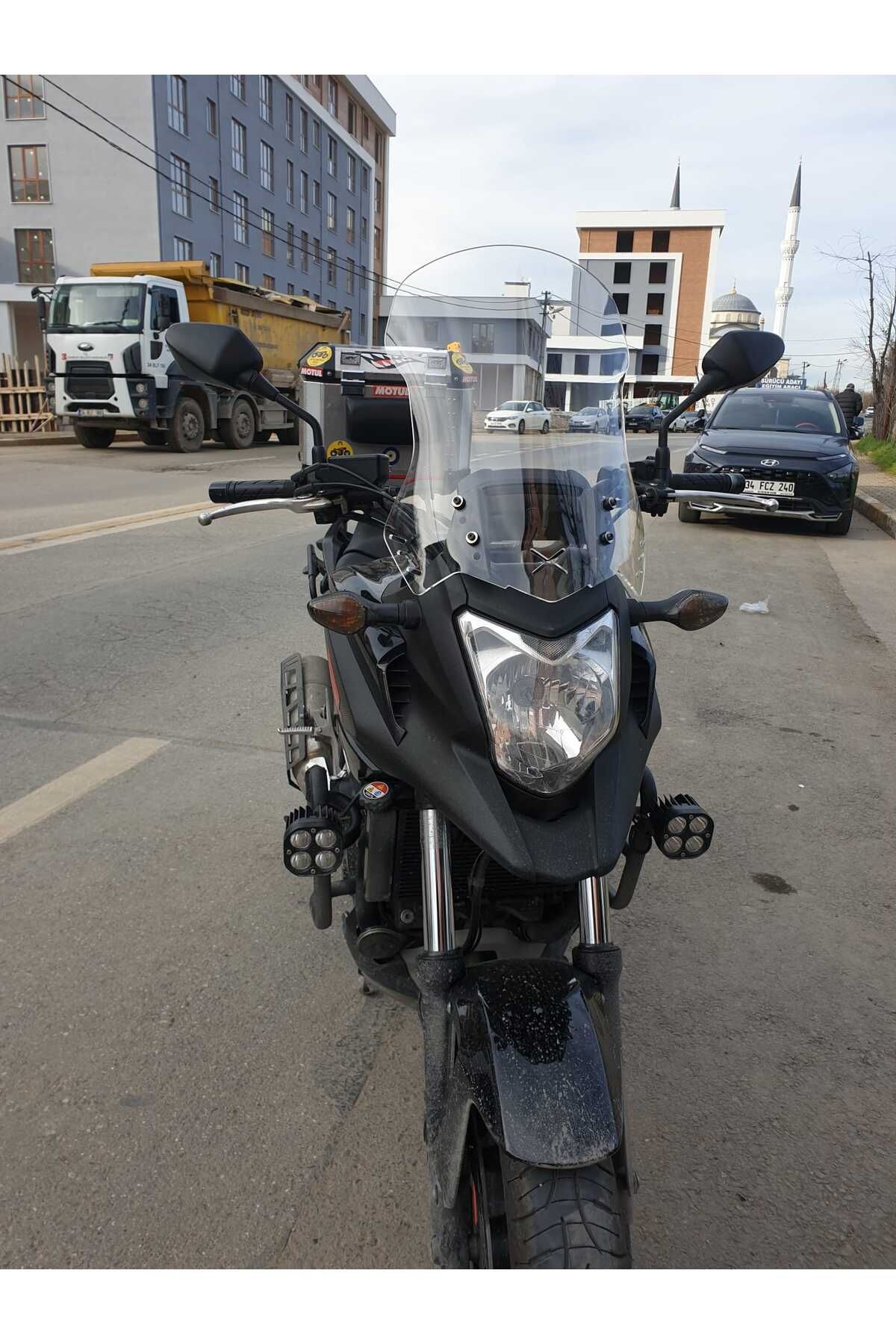 Honda NC 700 750 X Siperlik Ön Cam 2012 2015 Model 50cm Şeffaf Renkli 4mm ORTA BOYLU CAM