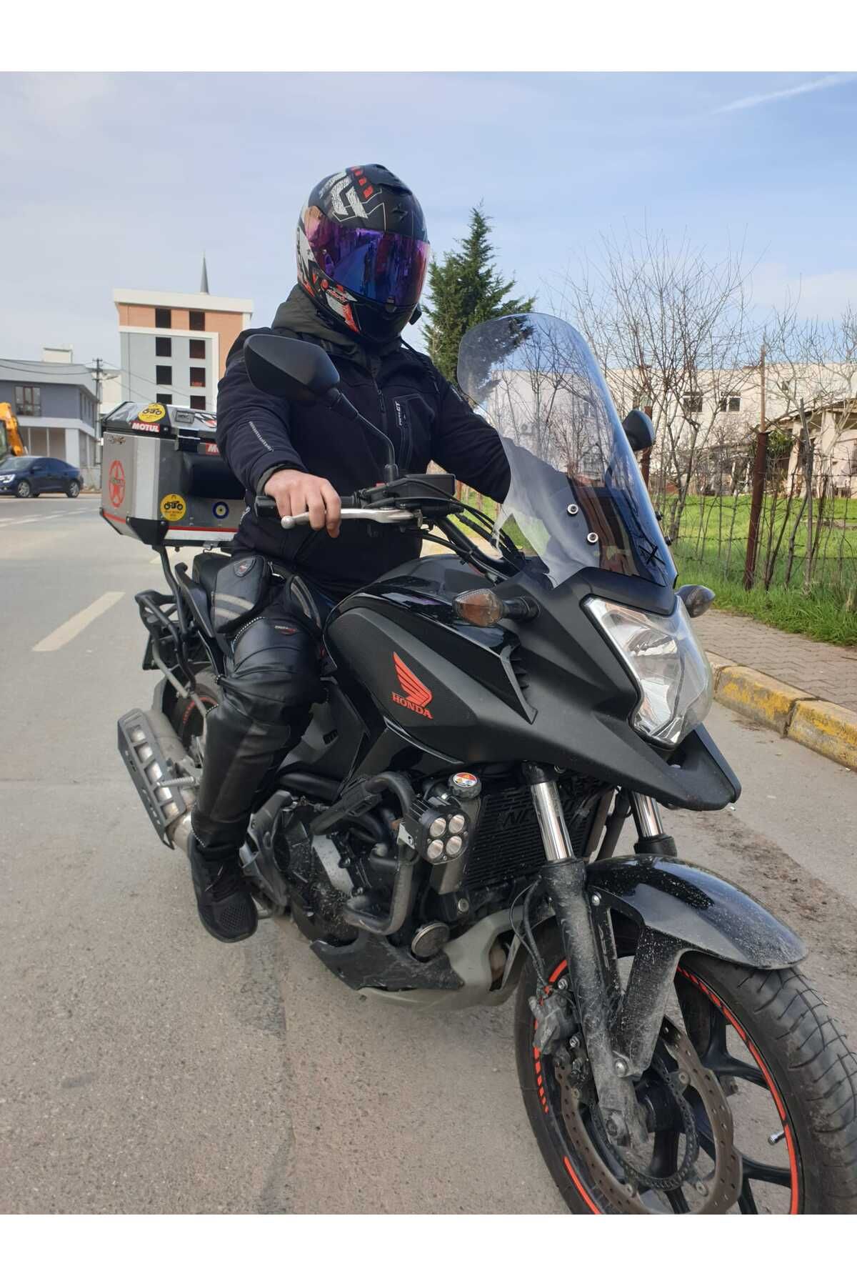 Honda NC 700 750 X Siperlik Ön Cam 2012 2015 Model 59cm Füme Renkli 4mm UZUN CAM