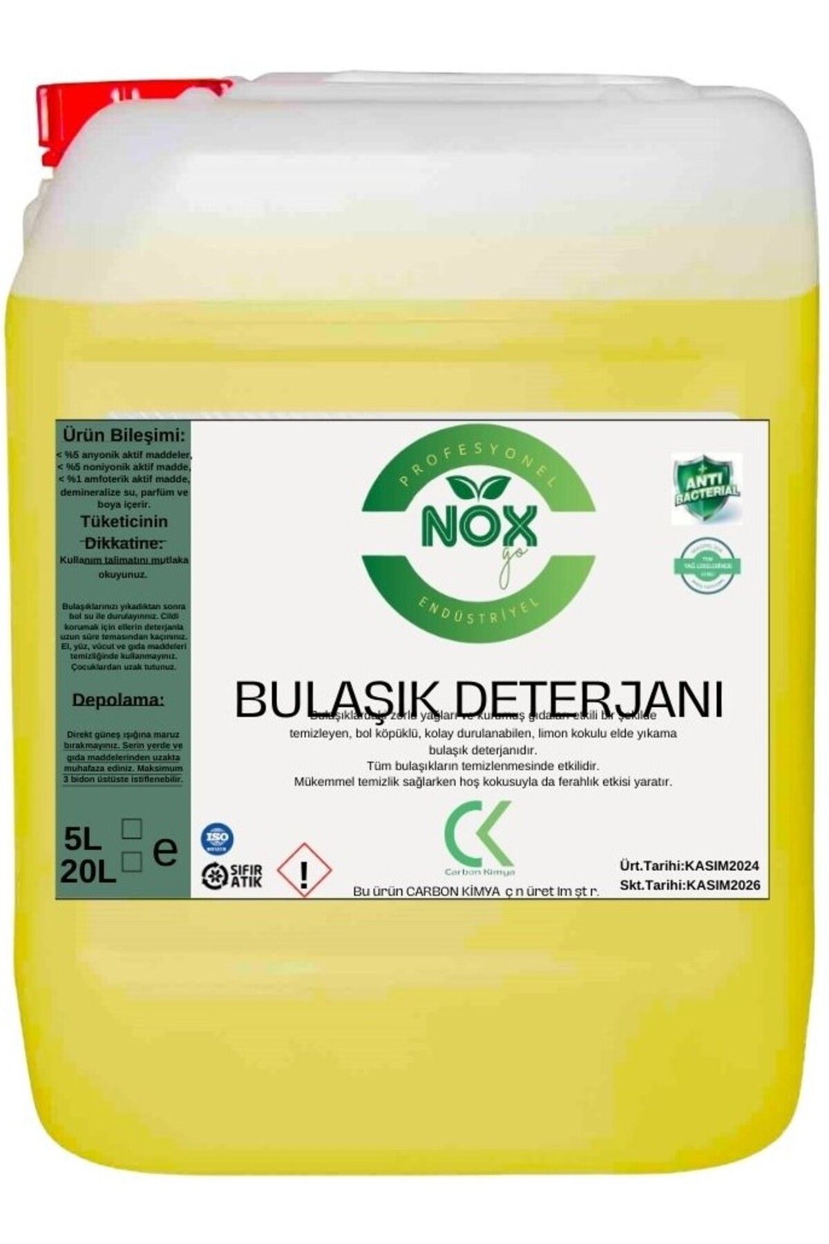 NOX GO Sıvı Bulaşık Deterjanı 20LT