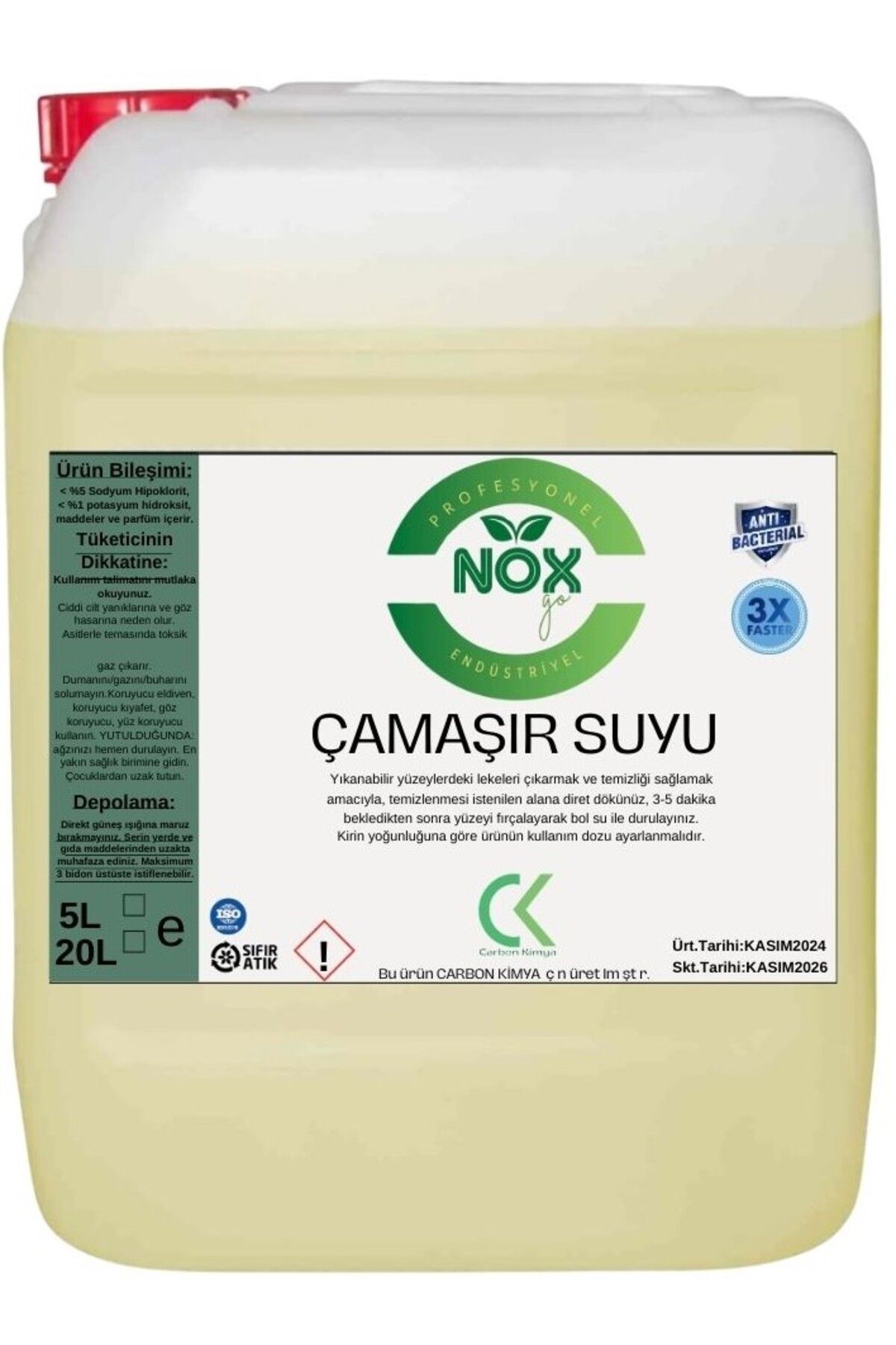 NOX GO NOX-go Profesyonel Hijyen Çamaşır Suyu 20LT