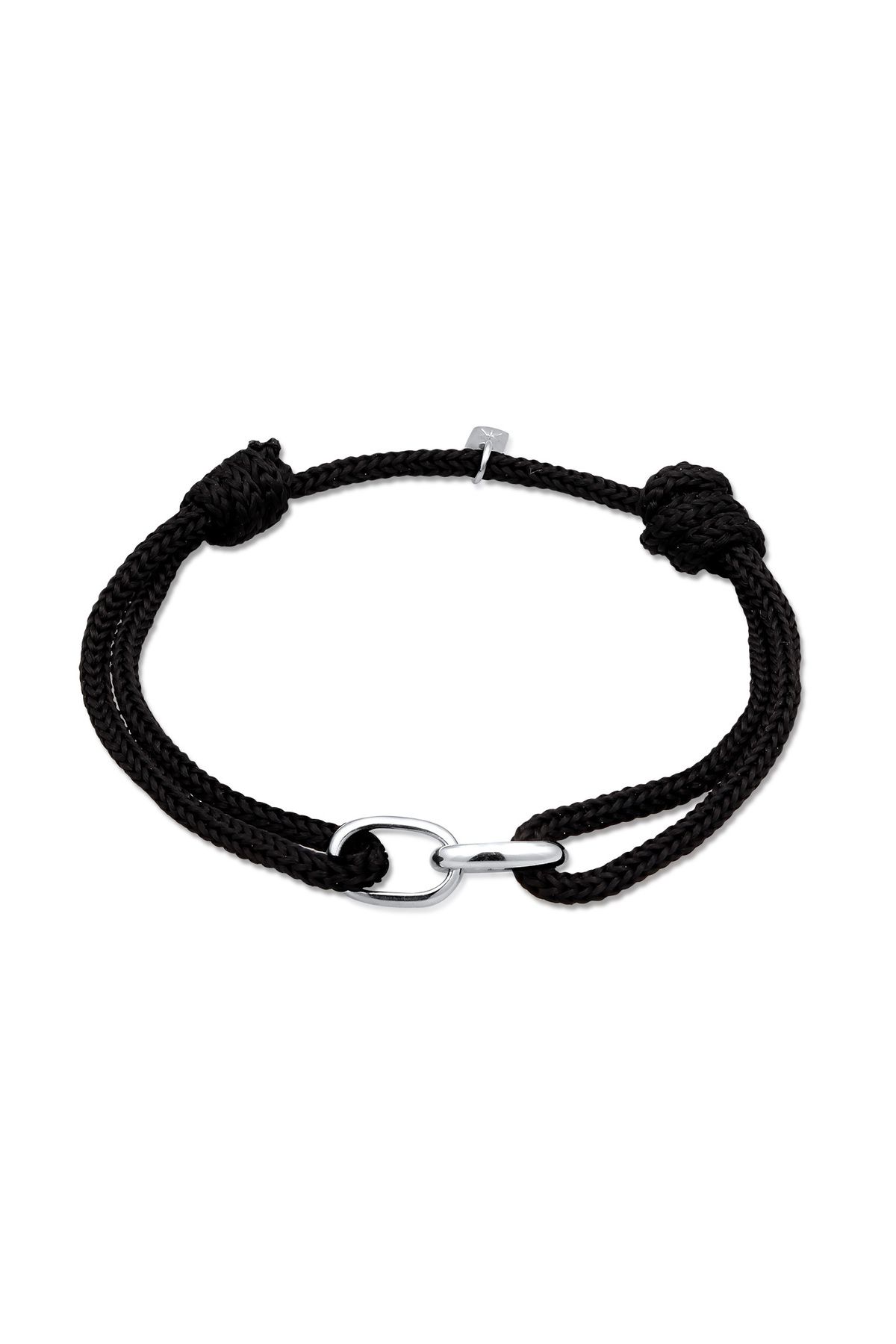 KUZZOI-Armband Herrenglieder oval mit Nylon in 925 Sterling Silber 1