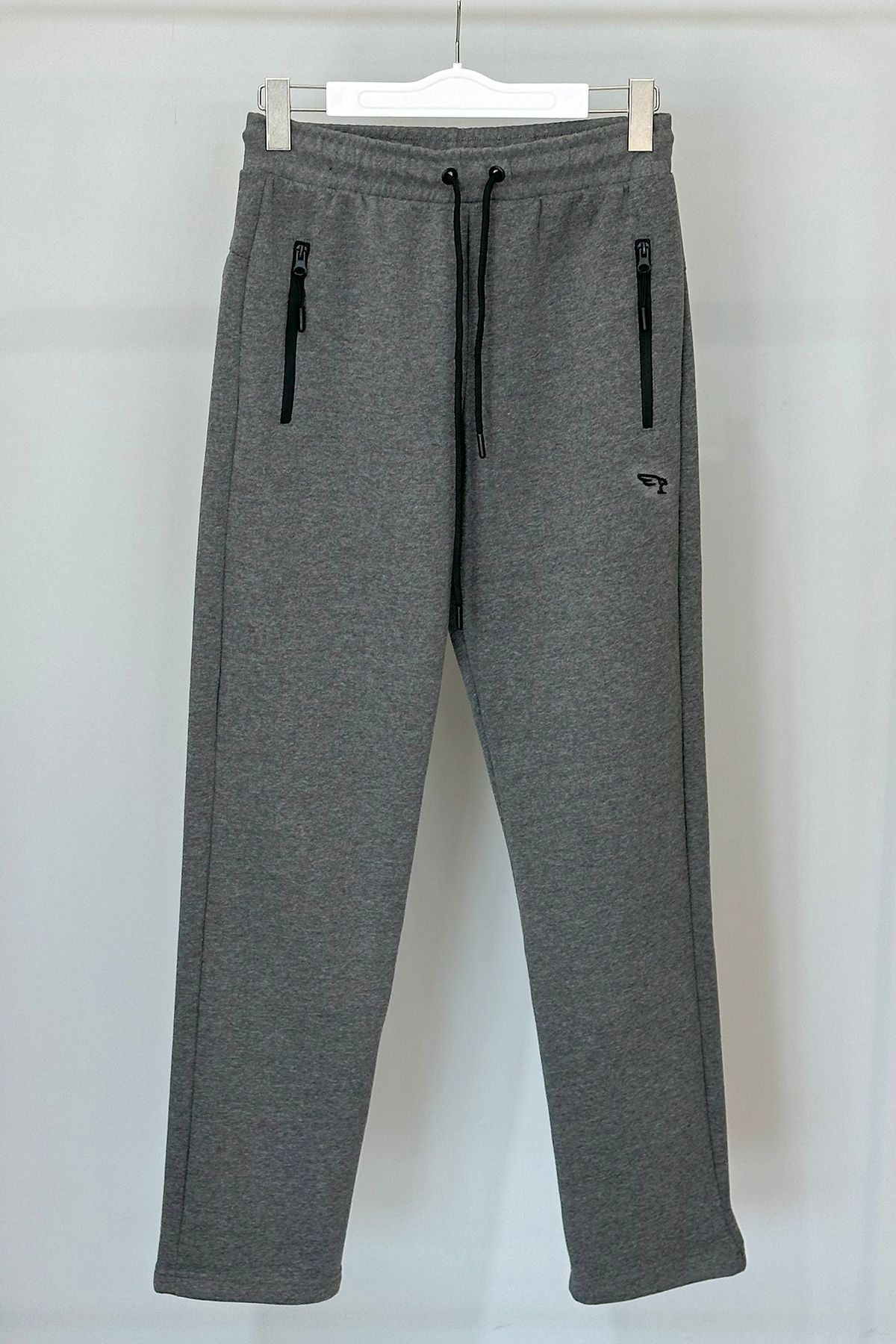 REMSA-Large Size Men's Sweatpants with Straight Waist Elastic 3 Pockets 7089 Anthracite 2