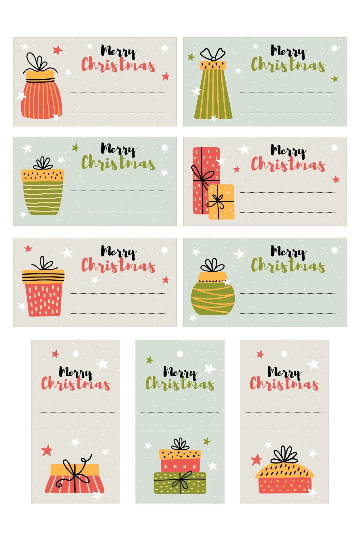 sandal hediyelik Yılbaşı Noel Hediyesi kartları (Christmas Gift Tags)