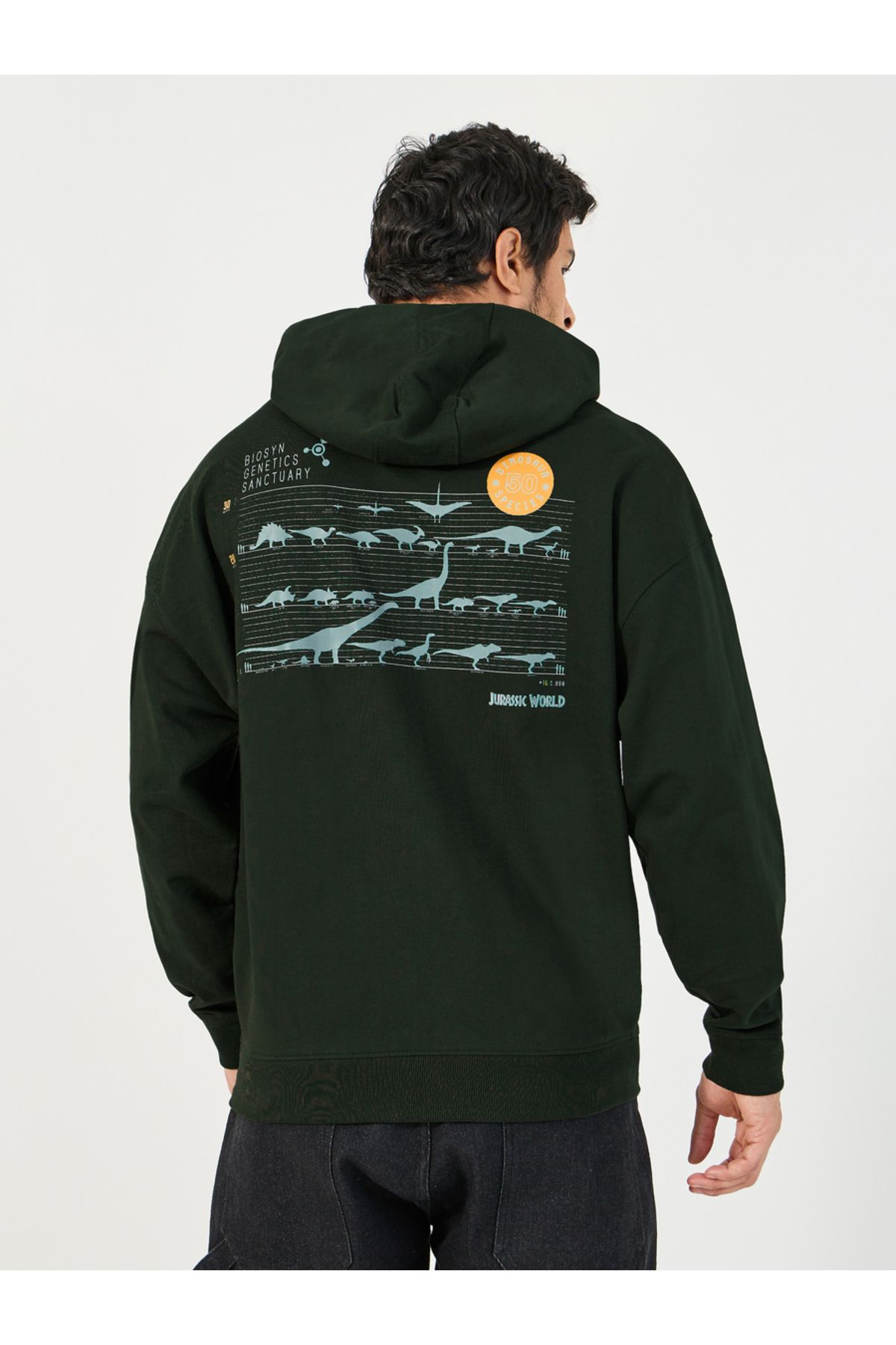 Styli-Jurassic Park Character Print Oversized Hoodie 5