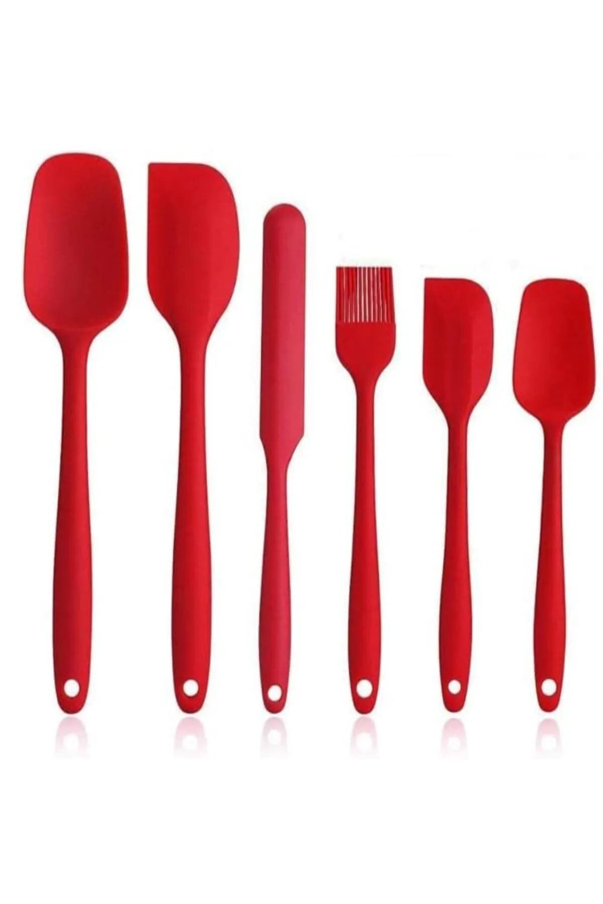 Albayrak 6 lı Set Yanmaz Yapışmaz Mutfak Pasta Slikon Yumurta Fırçası Kaşık Bıçak Spatula Seti