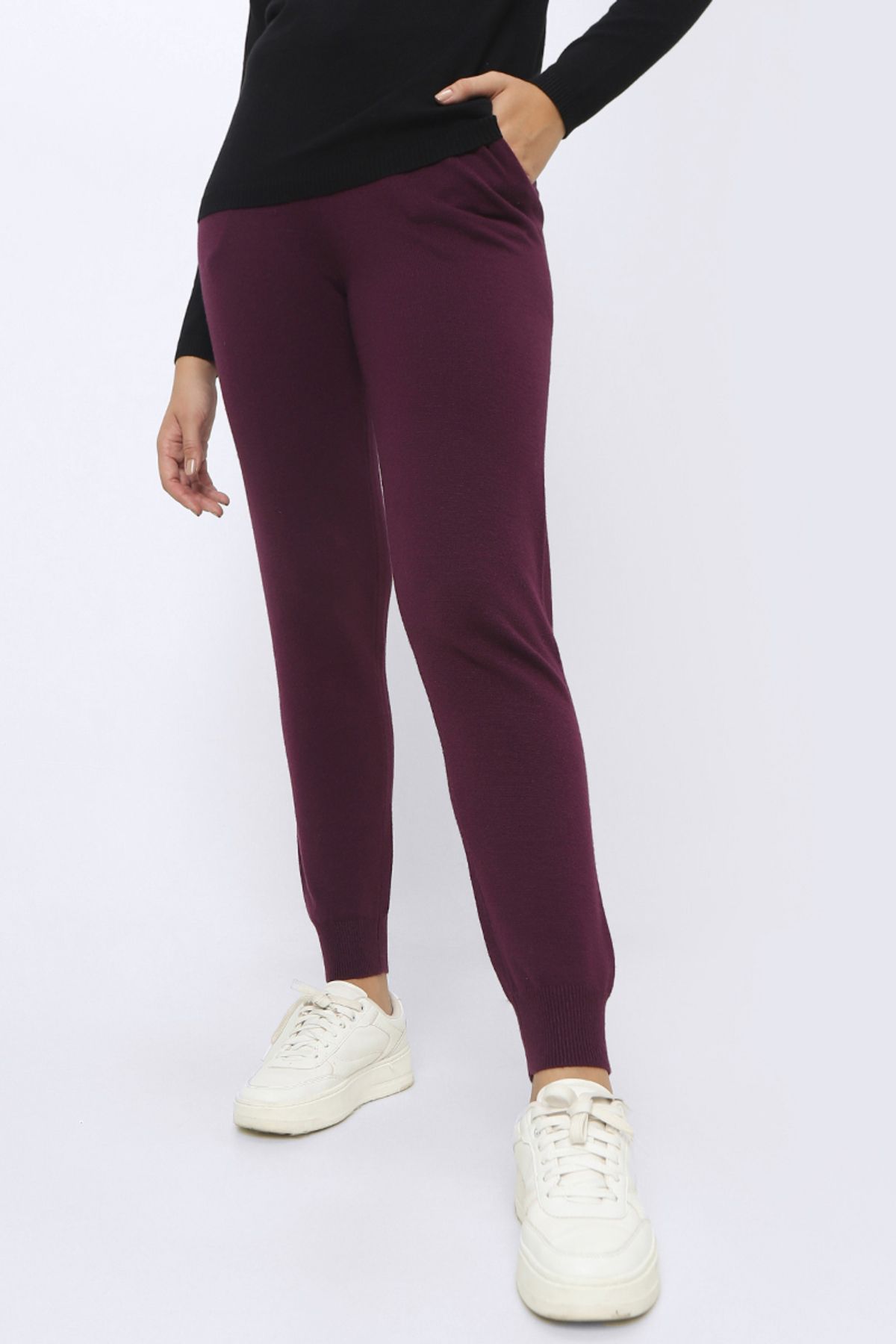 Blue Age-Basic Knitwear Jogger_S_Maroon 4