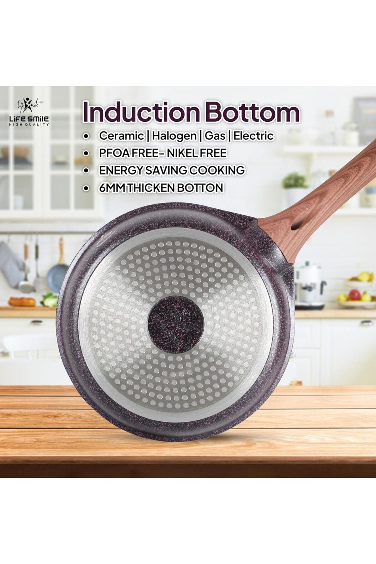 Lifesmile-Granite Frying Pan Set - Pressed Casting with Multilayer and Non-Stick Coating 3