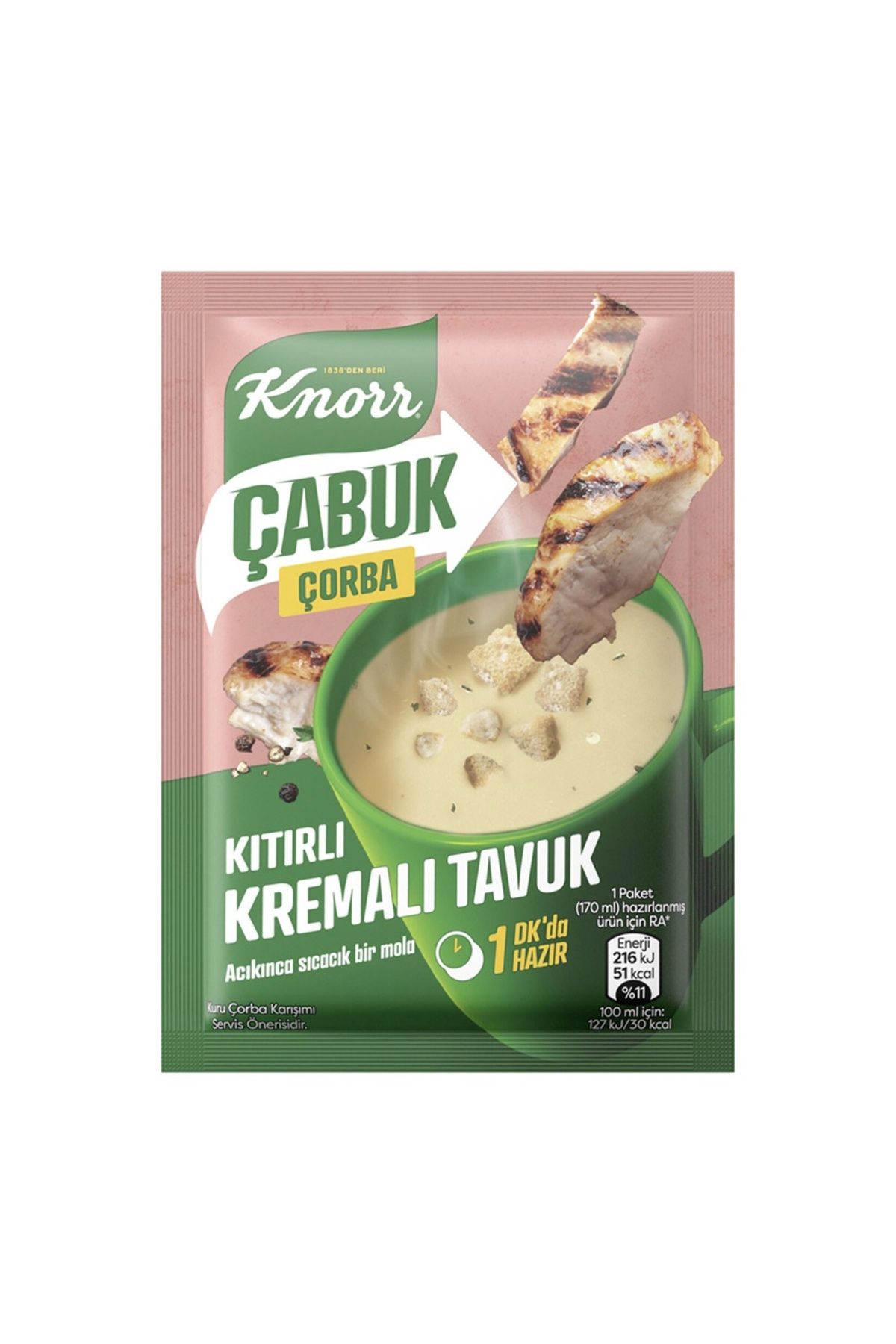 Knorr Çabuk Çorba Kıtırlı Kremalı Tavuk 18 gr Paket (20 ADET)