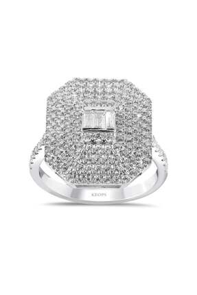 Keops Pırlanta 1 Karat Baget Pırlanta Platform Yüzük