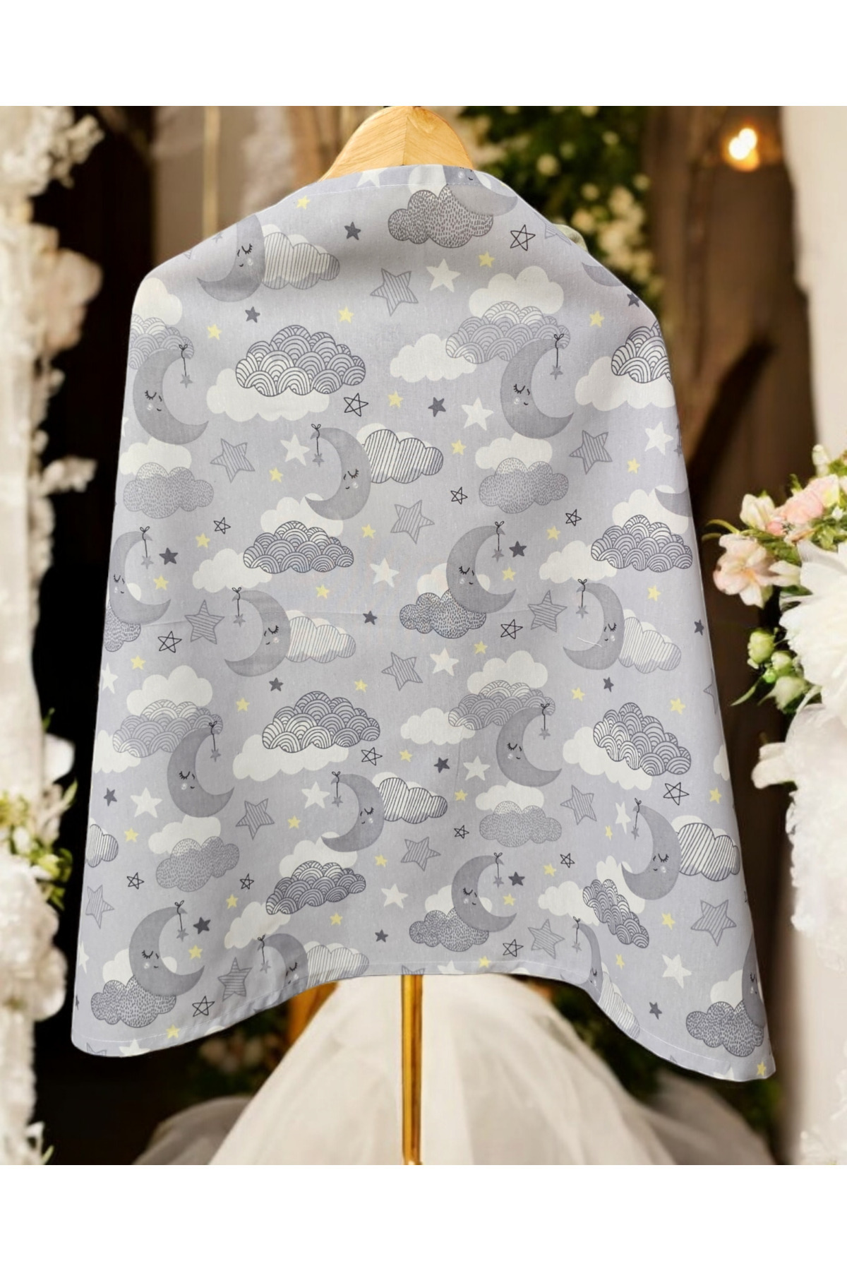 BeybiNest Balenli Emzirme Örtüsü Fonsiyonel Ürün Puset Örtüsü  Gökyüzü Desen Emzirme Önlüğü fotoğrafı 2 (önizleme)