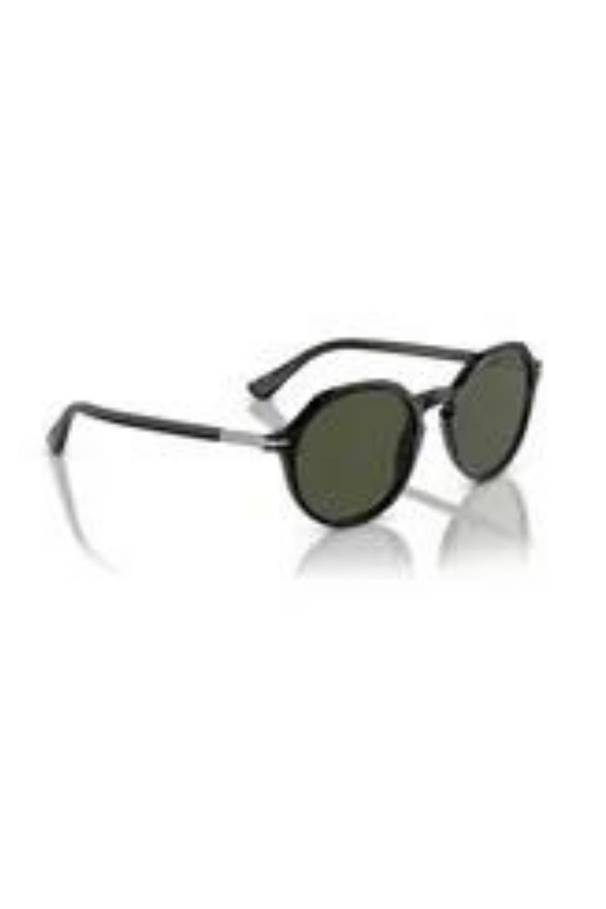 عینک آفتابی مشکی مردانه و زنانه سیاه یونیسکس 0po3255s 95 31 51 3M Frame Green Lenses Persol