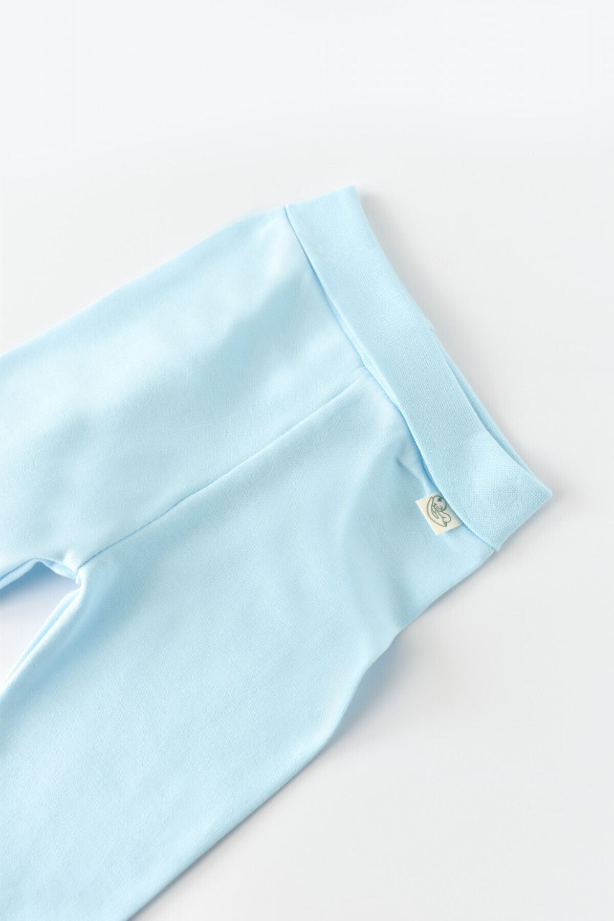 BabyCosy-Pantaloni cu Botosei - Bumbac organic Bleu BabyCosy, 6-9 luni 2