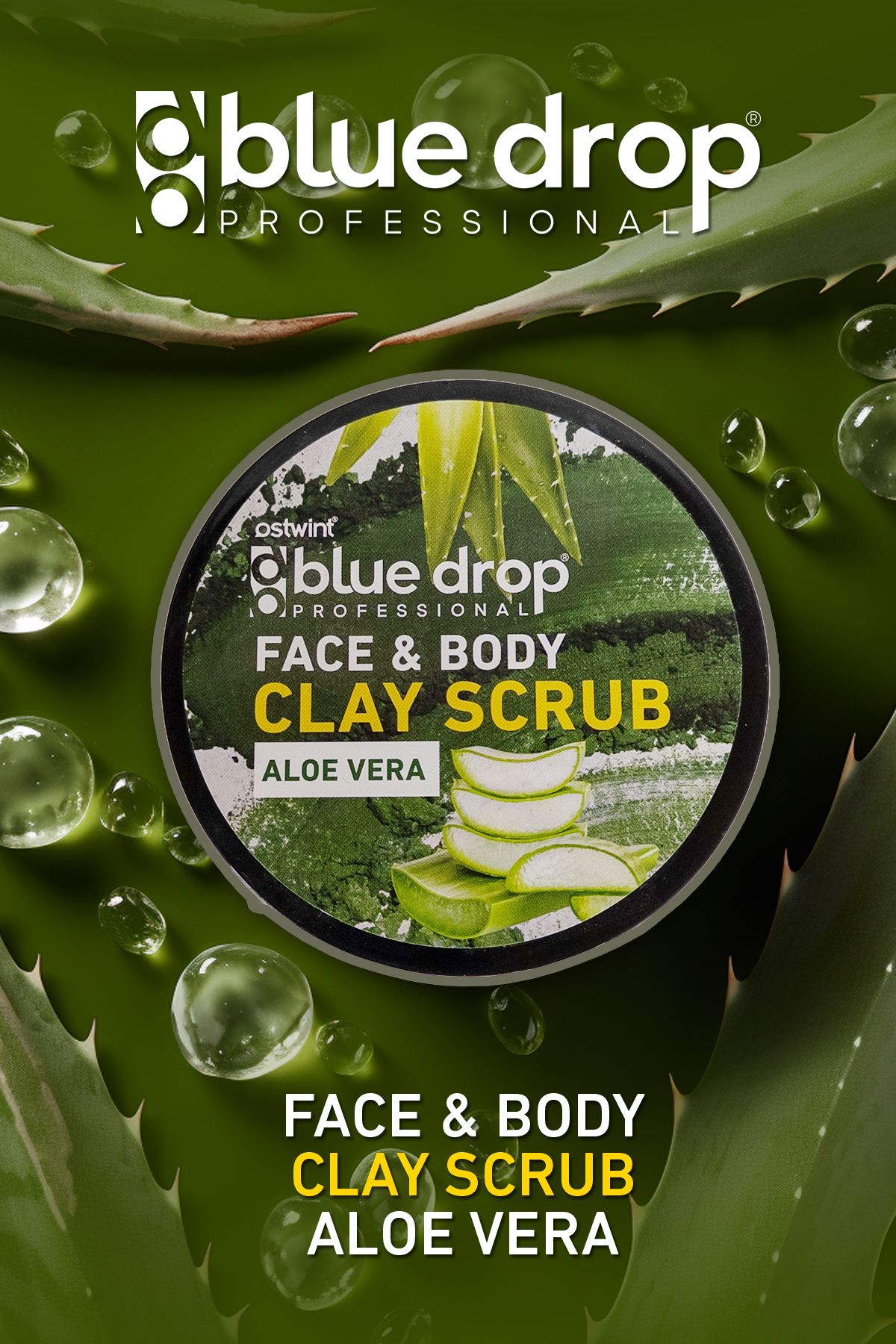 BLUE DROP-Clay Face - Body Peeling Scrub, Cleansing Smoothing Circulation Accelerator, Aloe Vera 480ml 5