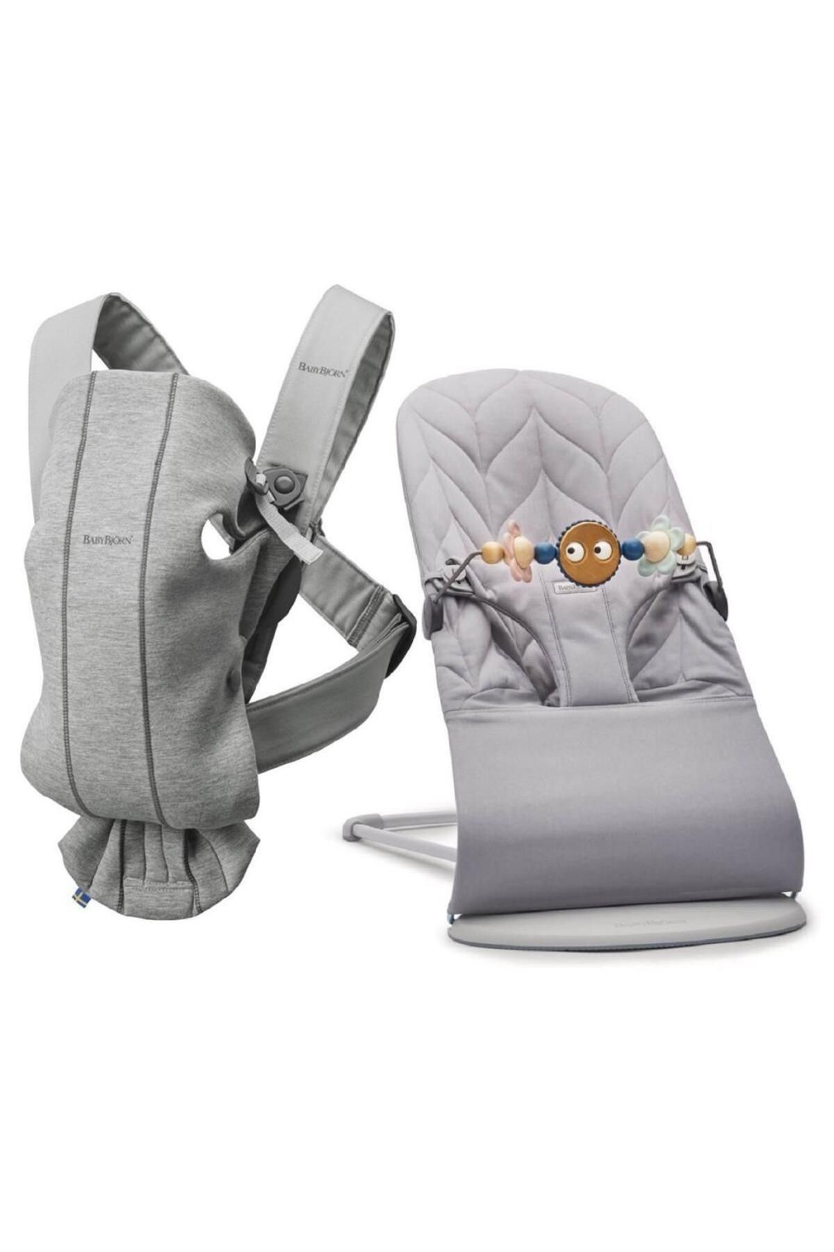 BabyBjörn Bliss Ana Kucağı Petal Cotton Oyuncaklı & Kanguru Mini 3D Cotton Jerse / Light Grey