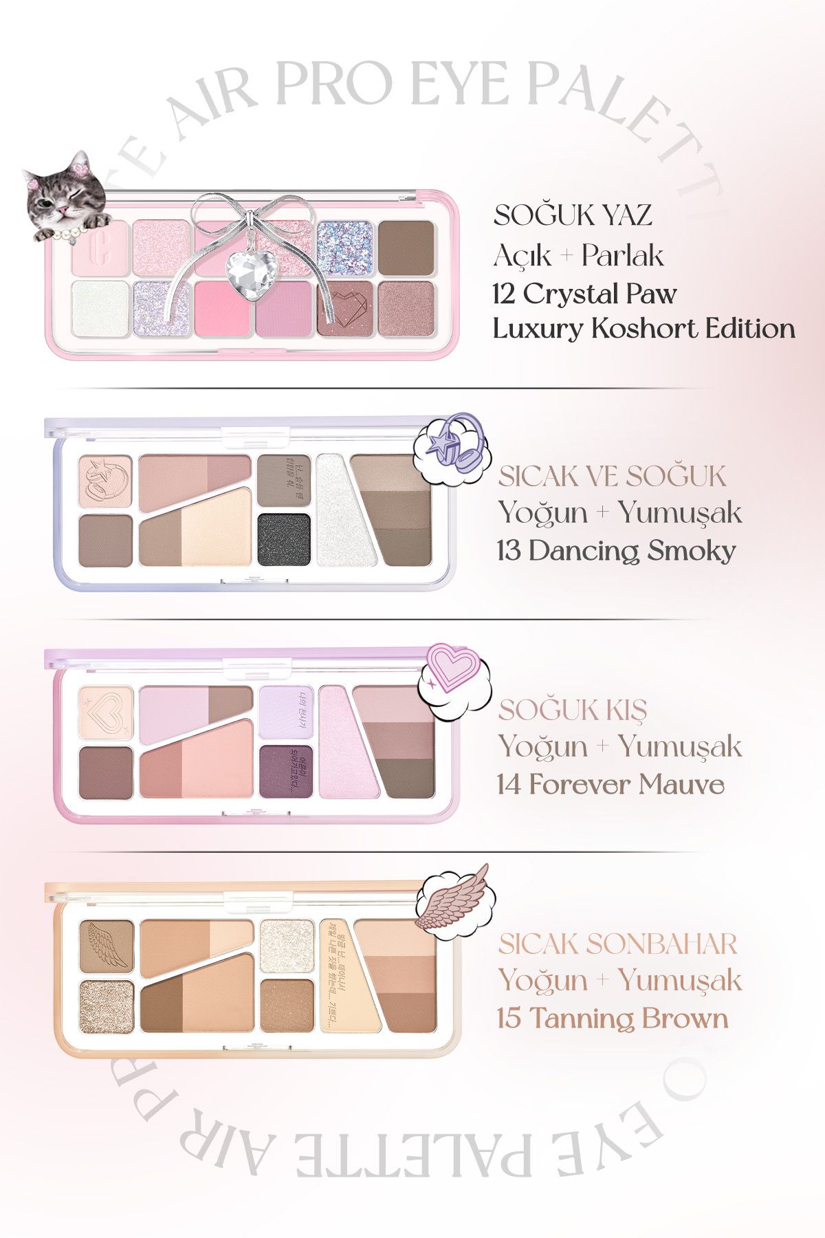 CLIO-Clio Pro Eye Palette Air - Eye Shadow Palette with Light Texture, Intense Colors (08 Latte Senior) 8