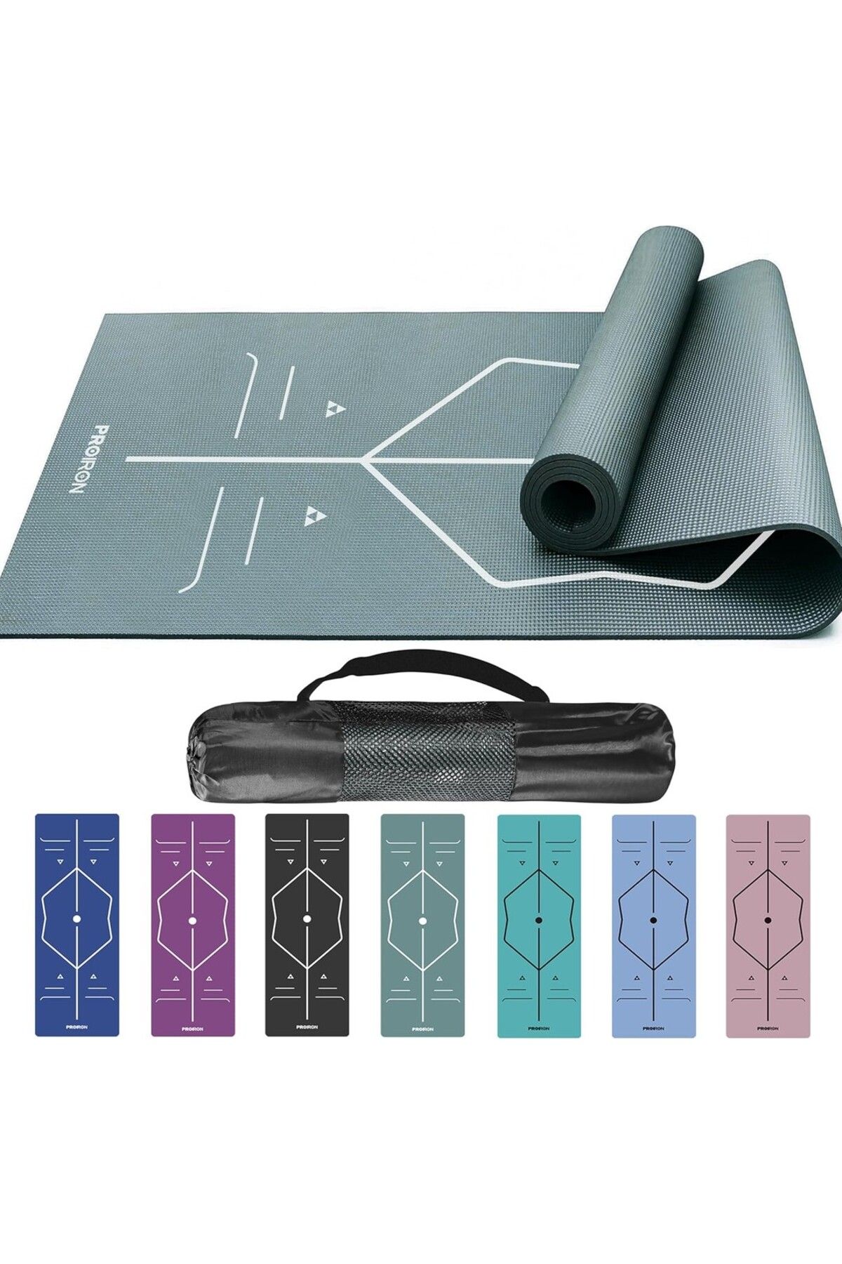 PROIRON Alignment System Pilates & Yoga Matı, Taşıma Çantası ile 1730 x 610 x 4mm