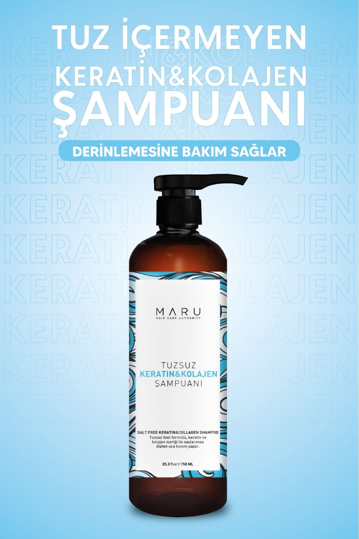 MARU Tuzsuz Keratin Ve Kolajen Bağ Onarıcı Bakım Şampuan 750 ml 8699211721099-7