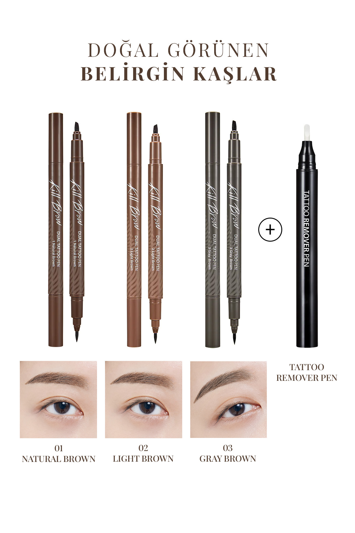 ست خودکار تاتوی دوتایی CLIO Kill Brow (01 قهوه‌ای طبیعی) ست خودکار اصلاح ابرو و آرایش نیمه دائم — قهوه‌ای 6746 — تصویر 4 از 5