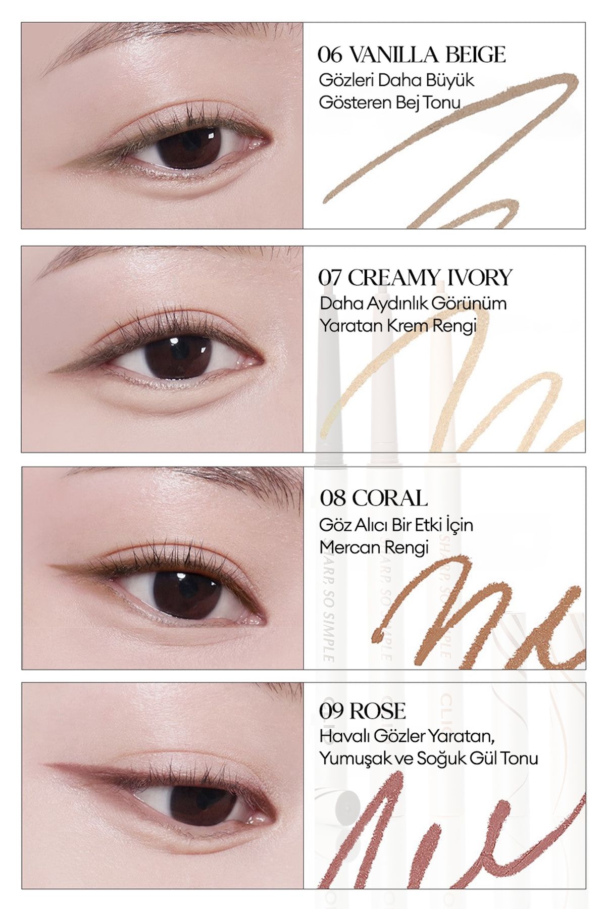 CLIO-Clio Sharp so Simple Waterproof Fine Point Eye Liner - Waterproof Pencil Liner (02 Brown) 4