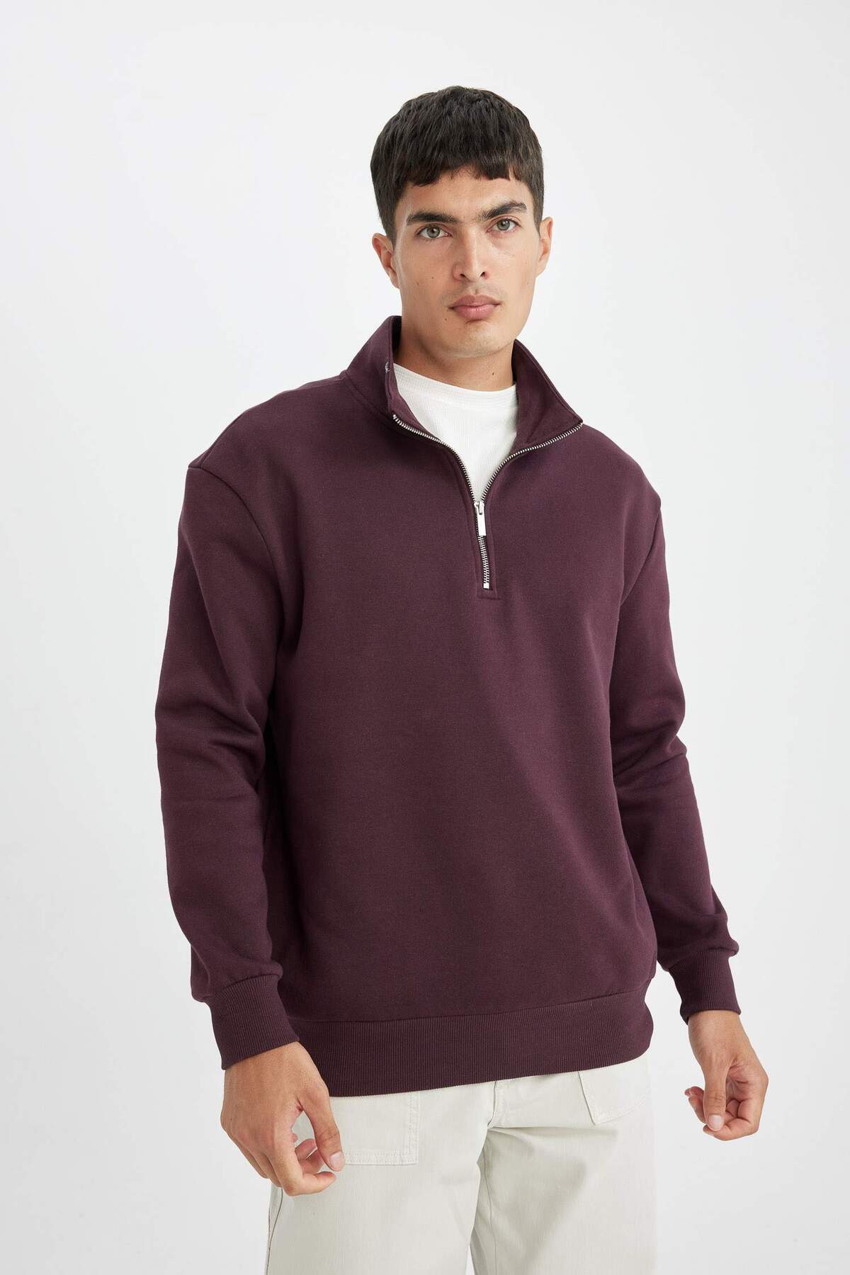 DeFacto Bordo Erkek Sweatshirt X7405AZ/BR150 görsel 3