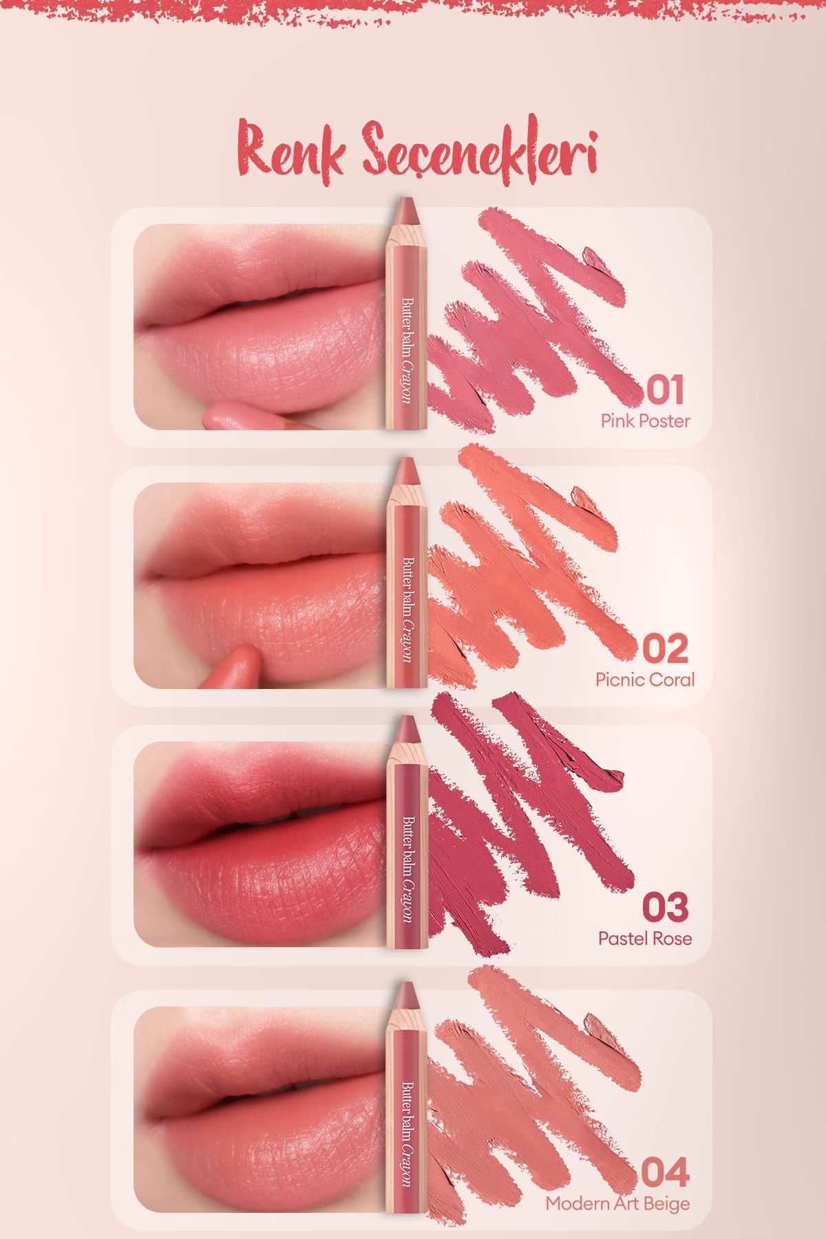 CLIO-Creamy Pencil Shaped Colored Lip Balm & Sharpener Clio Butter Balm Crayon 007 Mauve Shade 2