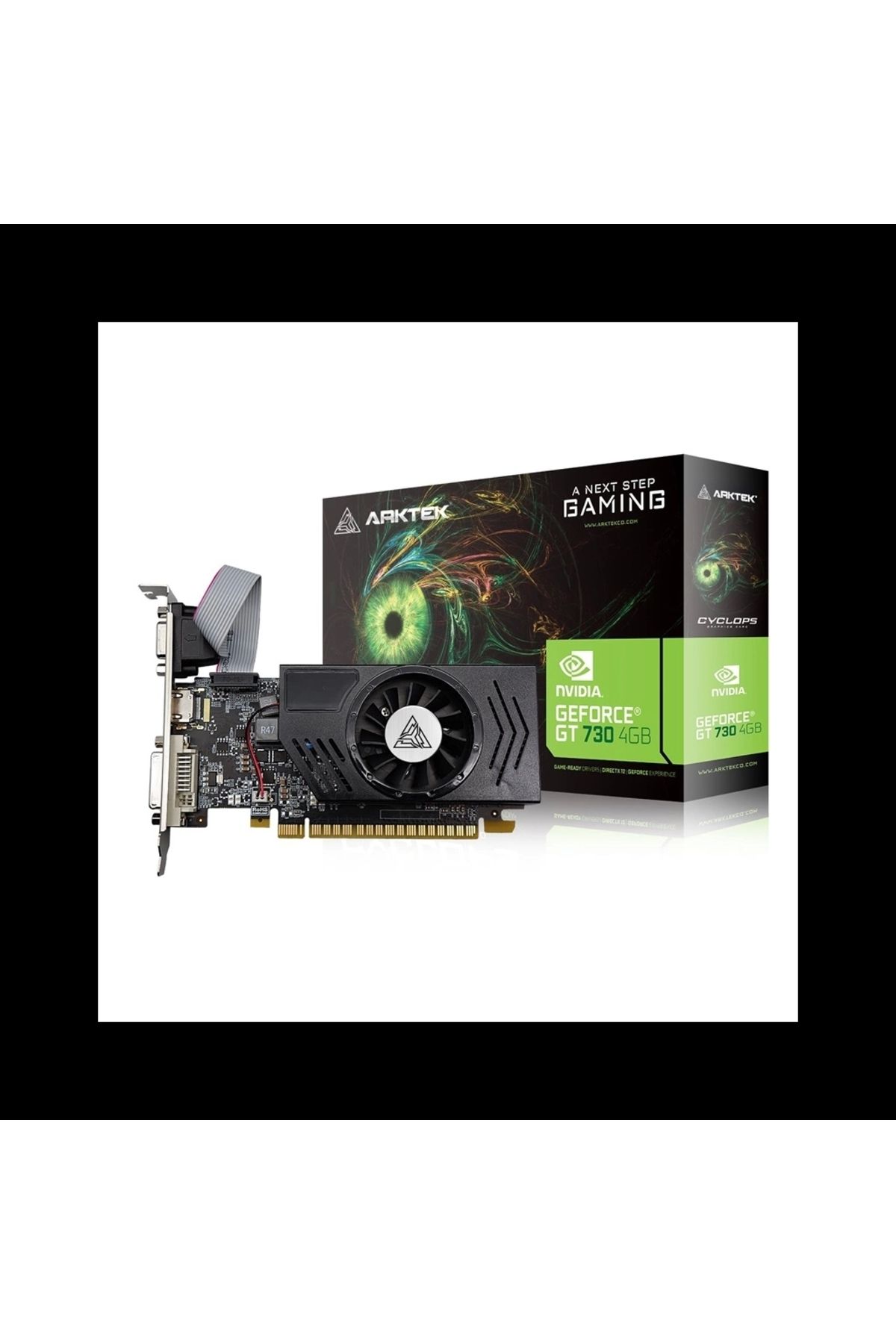 arktek-Cyclops, Akn730d3s4gl1, Gt730, 4gb, Gddr3, 128bit, 1xd-sub, 1xdvı, 1xhdmı بطاقة شاشة إلكترونية 1