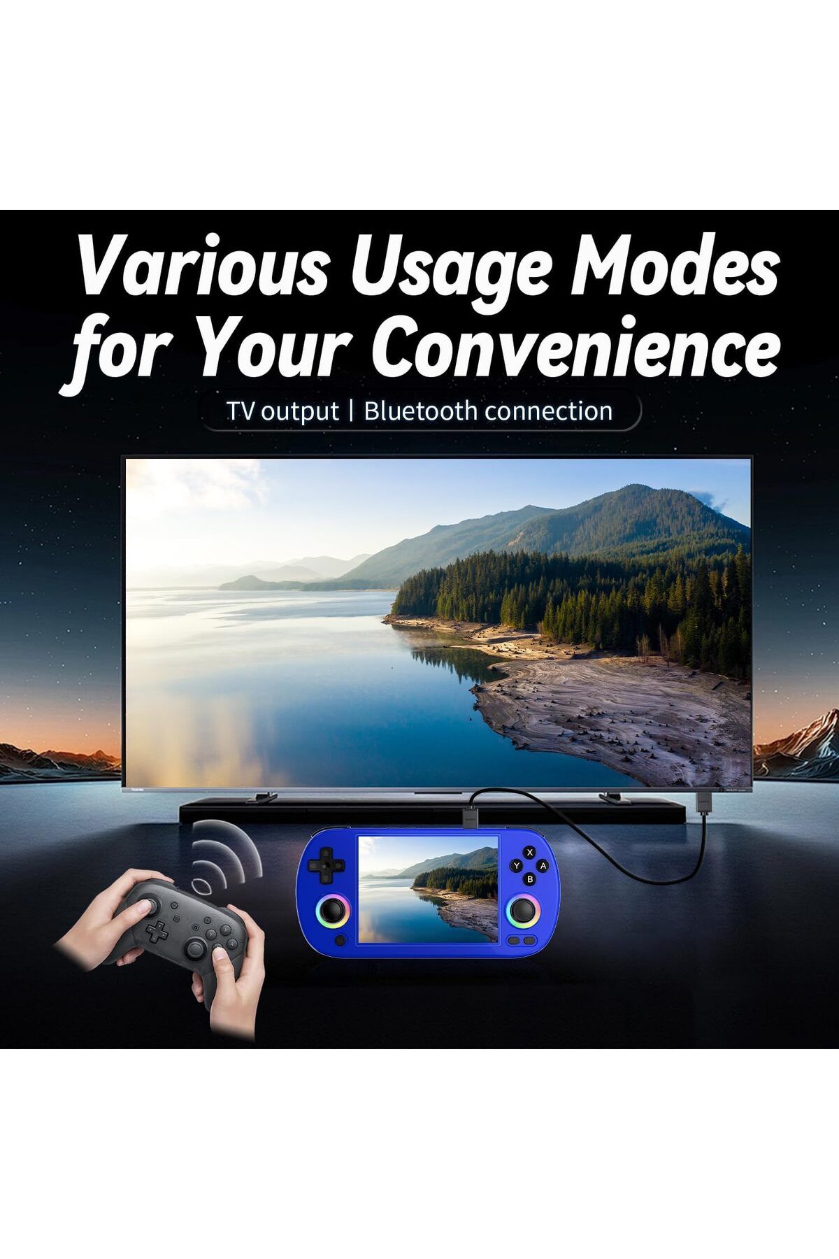 ANBERNIC-RG40XX H Retro Handheld Game Console, 4.0 Inch IPS Screen Built-in 64G TF Card 5488 Games 5