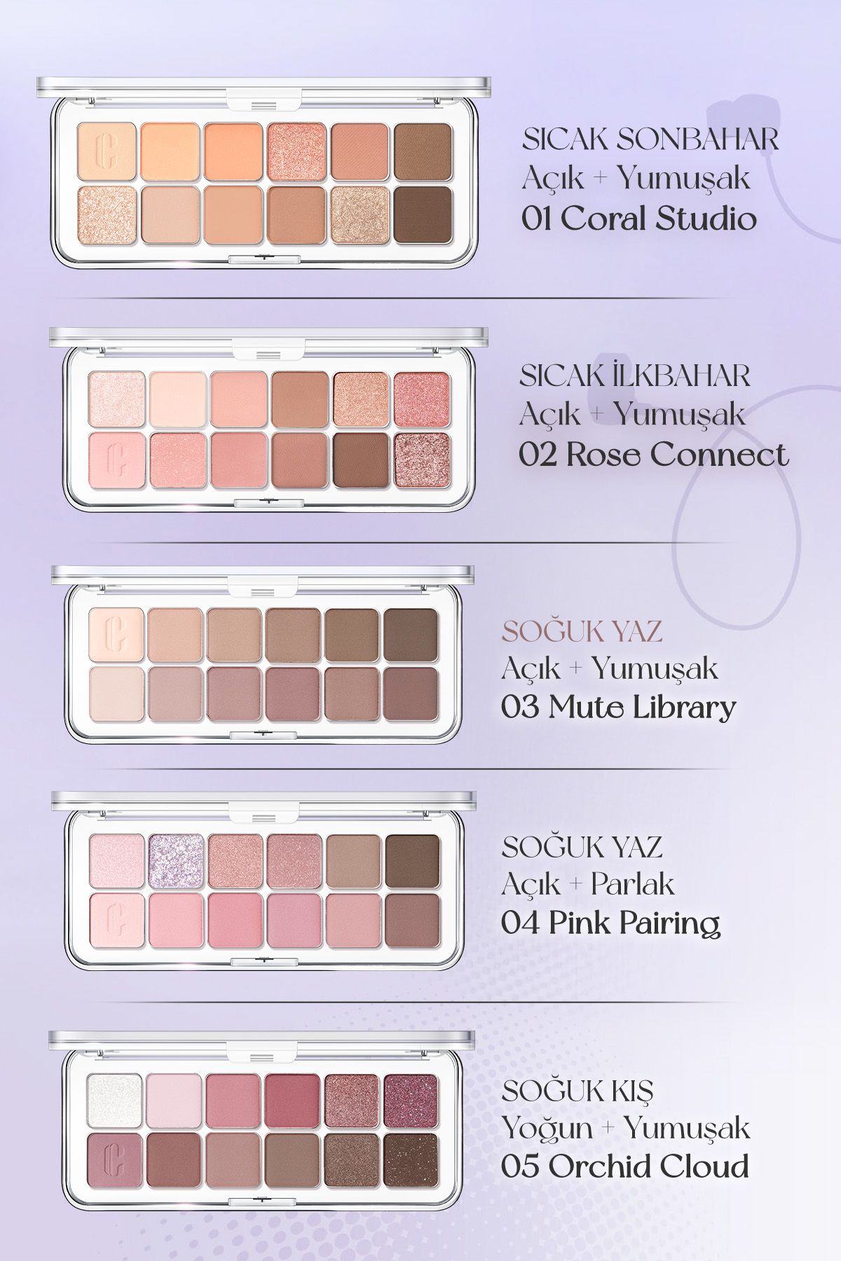 CLIO-Clio Pro Eye Palette Air - 13 Dancing Smoky Eye Shadow Palette with Light Texture Intense Colors 7