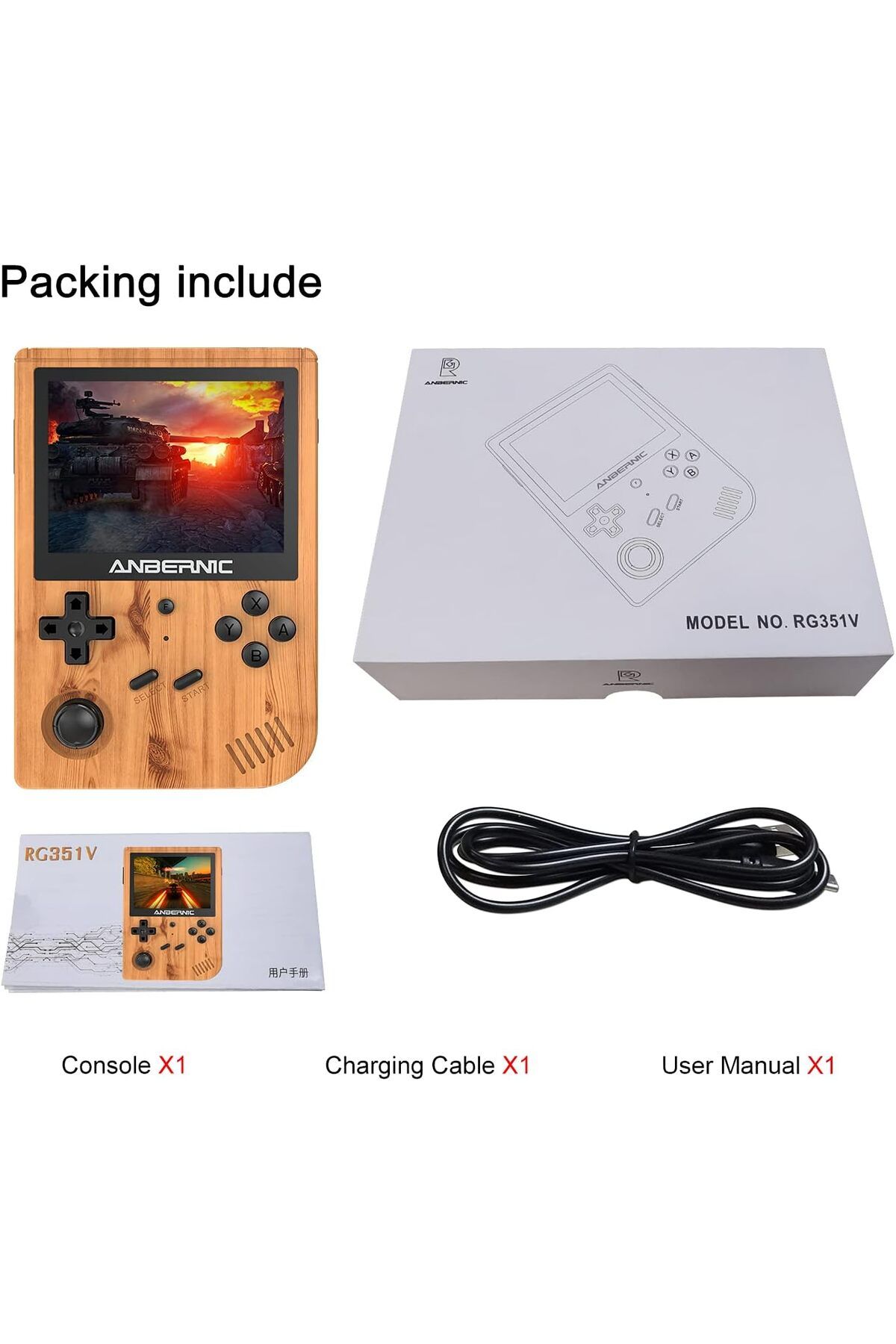ANBERNIC-RG351V Handheld Game Console Open Source System Built-in WiFi 64G TF Card 2500 Classic Games 8