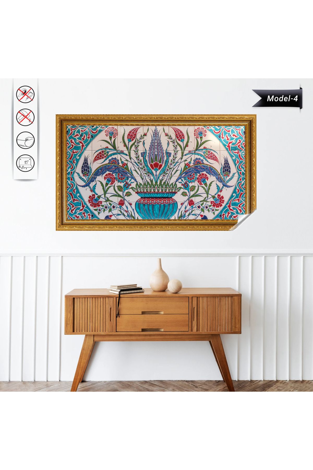 ZERO LAND Statik Tutunma Özellikli Tablo - Poster Çini (Model- 4) 58 CM x 100 CM DRSTR