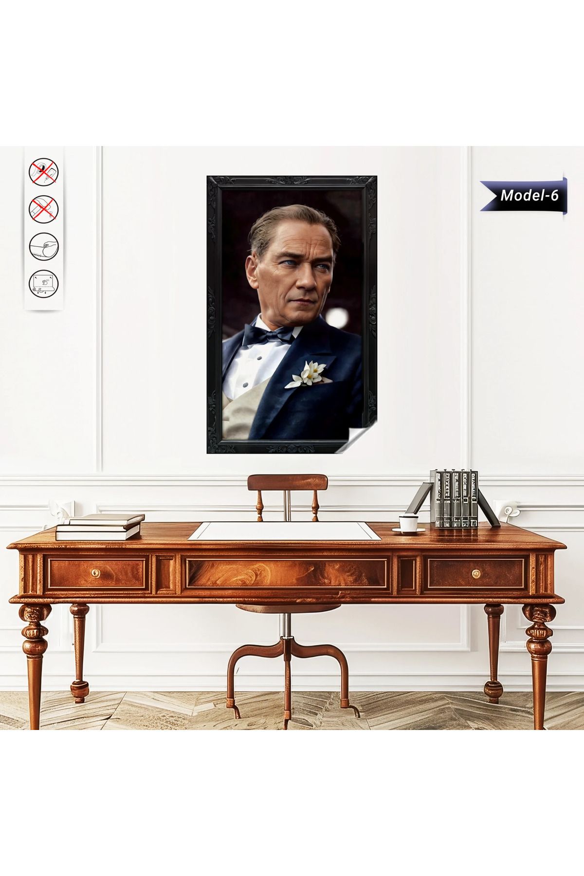 ZERO LAND Statik Tutunma Özellikli Tablo - Poster Atatürk (Model- 6) 50 CM X 80 CM 635117