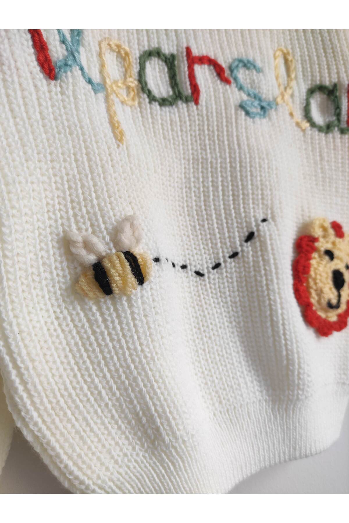 Genel Markalar Triko Kazak Oversize Unisex Bebek Çocuk İsim Yazılı İşlemeli Bebek Çocuk Kazak fotoğrafı 7 (önizleme)