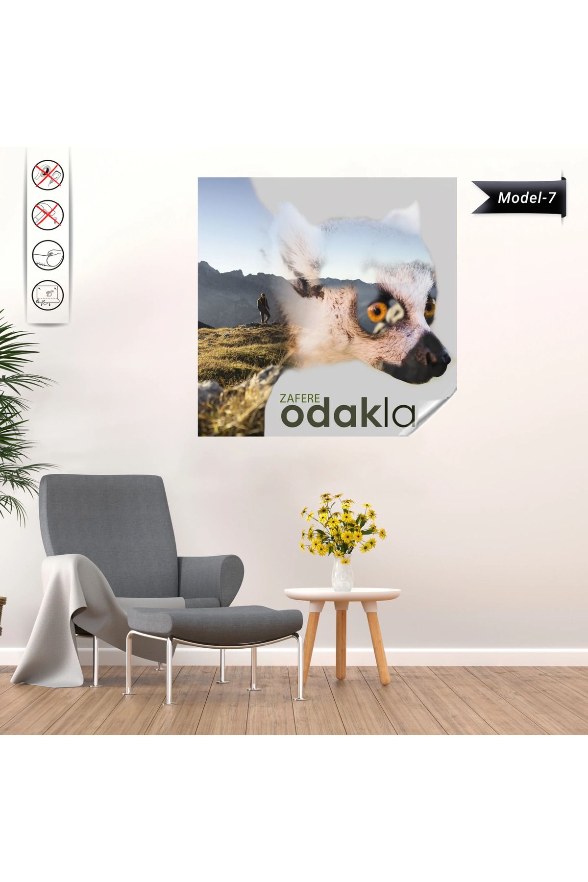 ZERO LAND Statik Tutunma Özellikli Tablo - Poster Motivasyon (Model- 7) 150 CM X 150 CM DRSTR