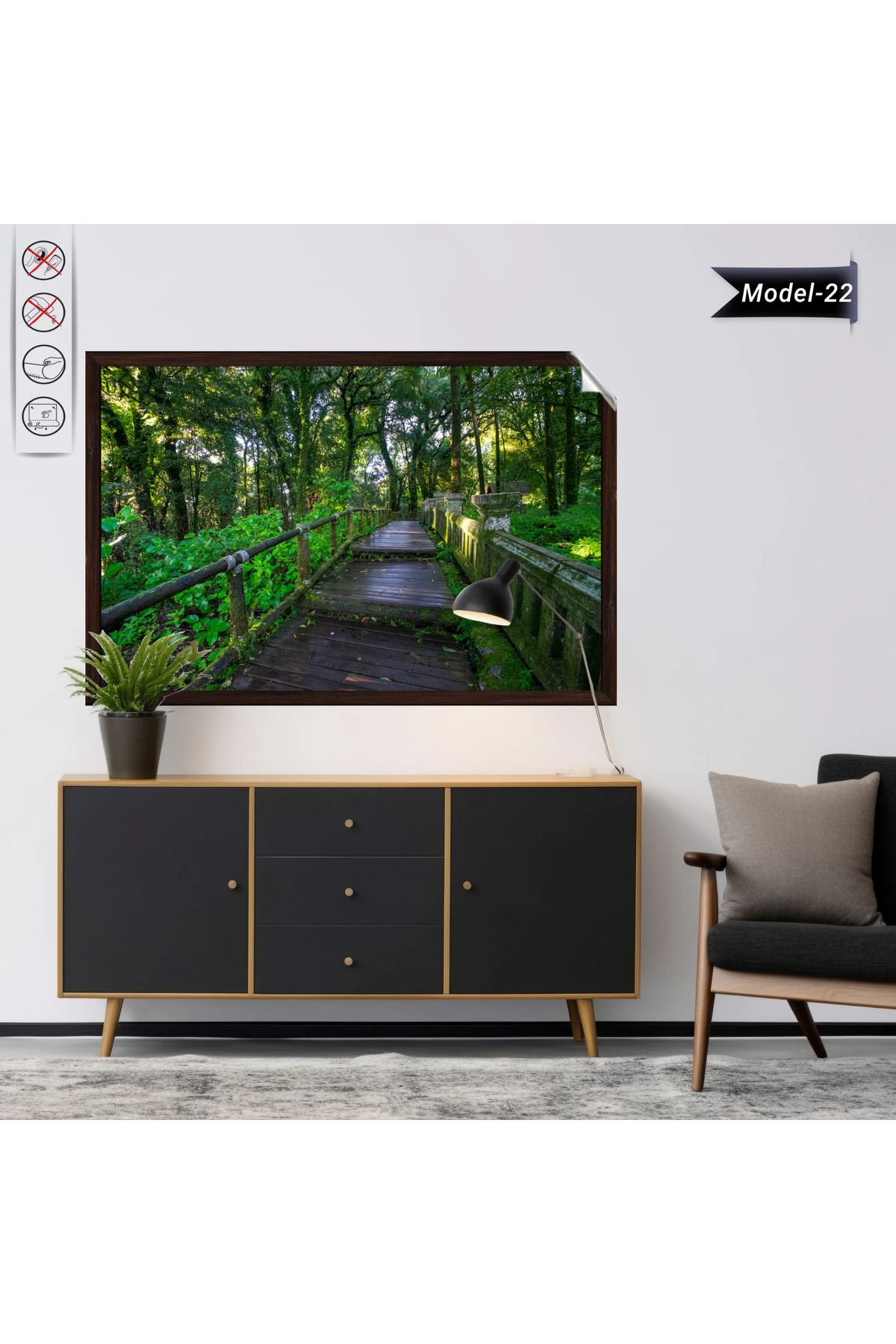 ZERO LAND Statik Tutunma Özellikli Tablo - Poster Manzara (Model-22) 78 CM X 117 CM DRSTR
