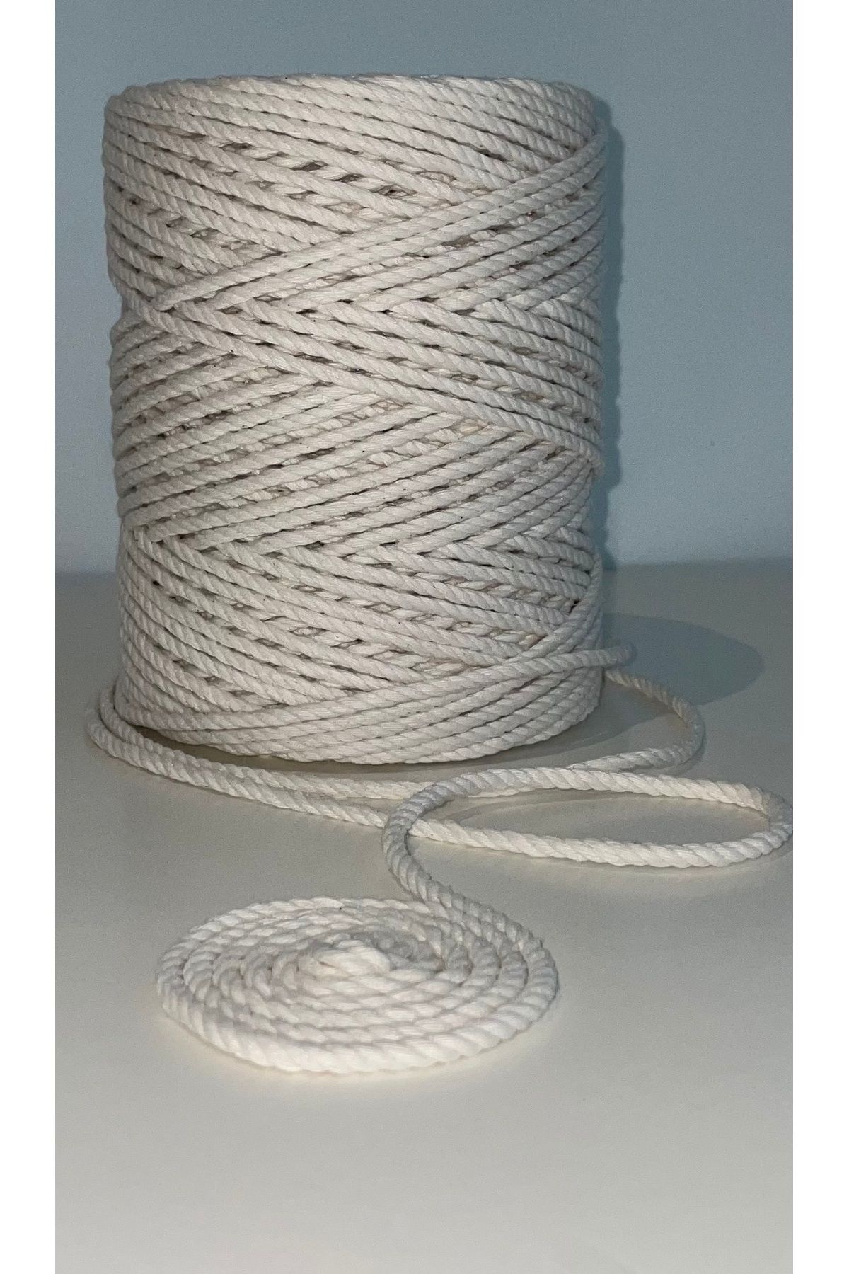 Makrome-Ecru Makrome Rope 4mm 3Cube Table (1kg -150Meter) 3