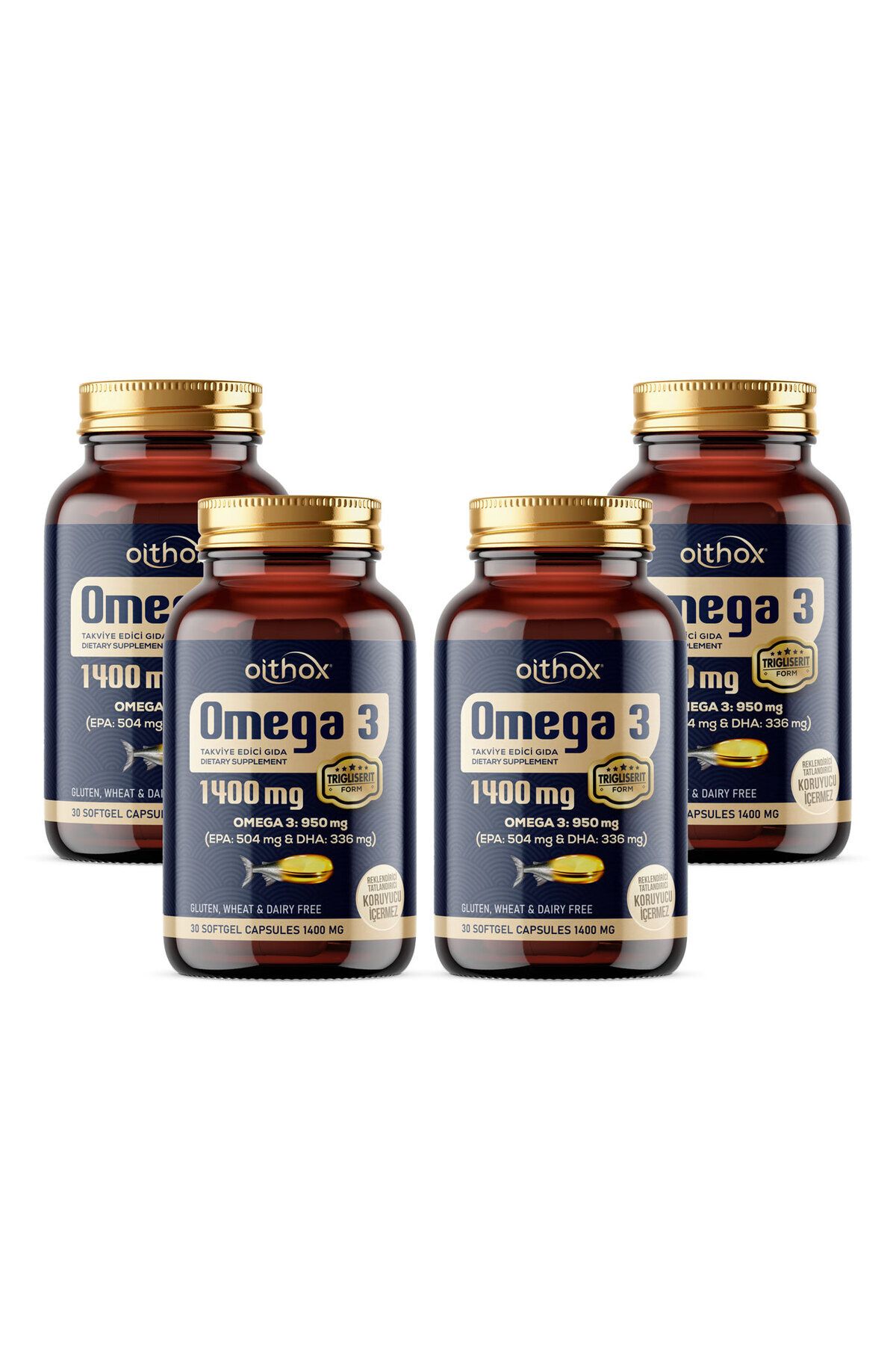 Oithox Omega 3 Balık Yağı 1400 mg 30 Kapsül 4'lü Paket