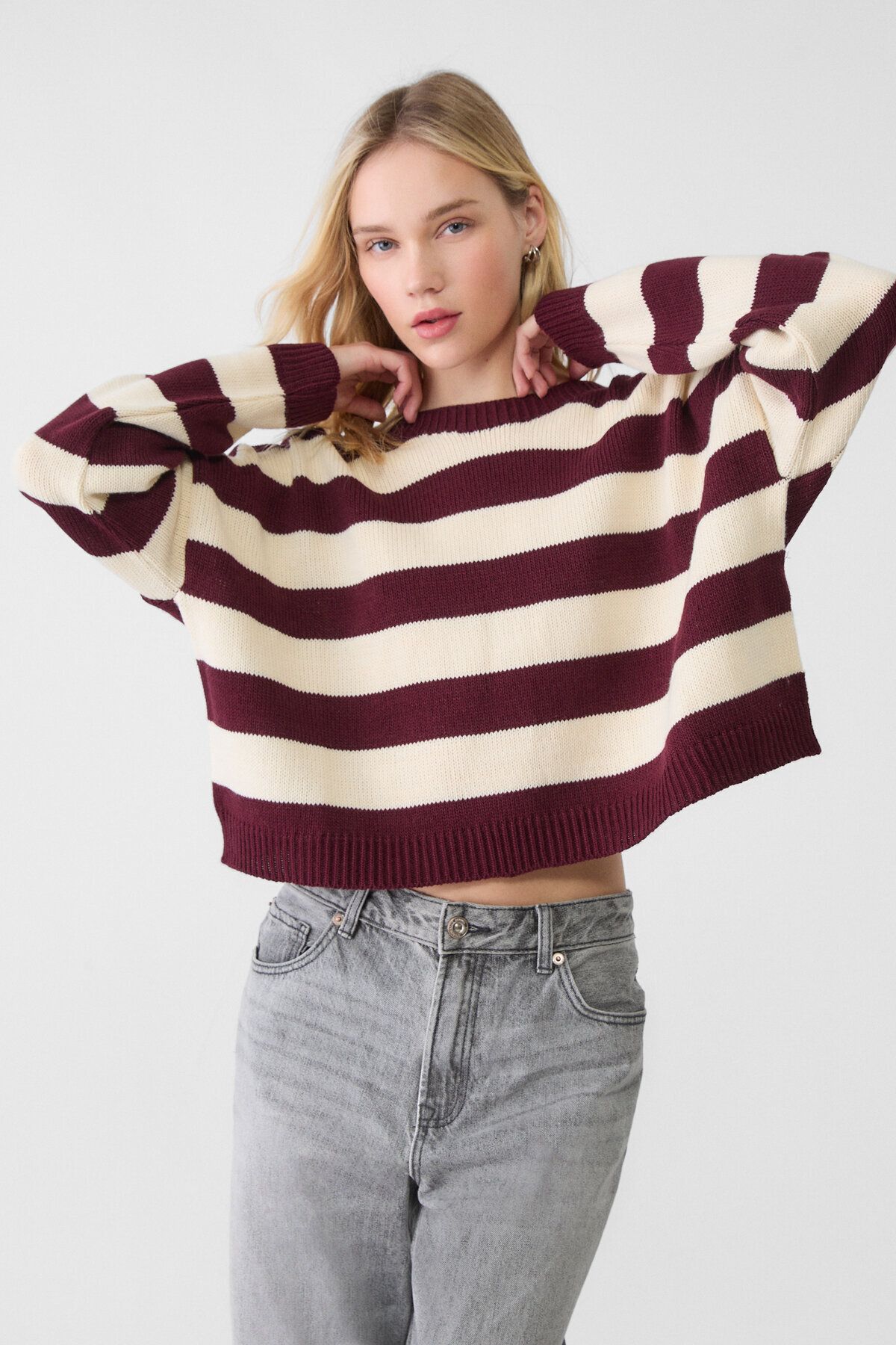 ژاکت بافتنی Stradivarius Crop fit