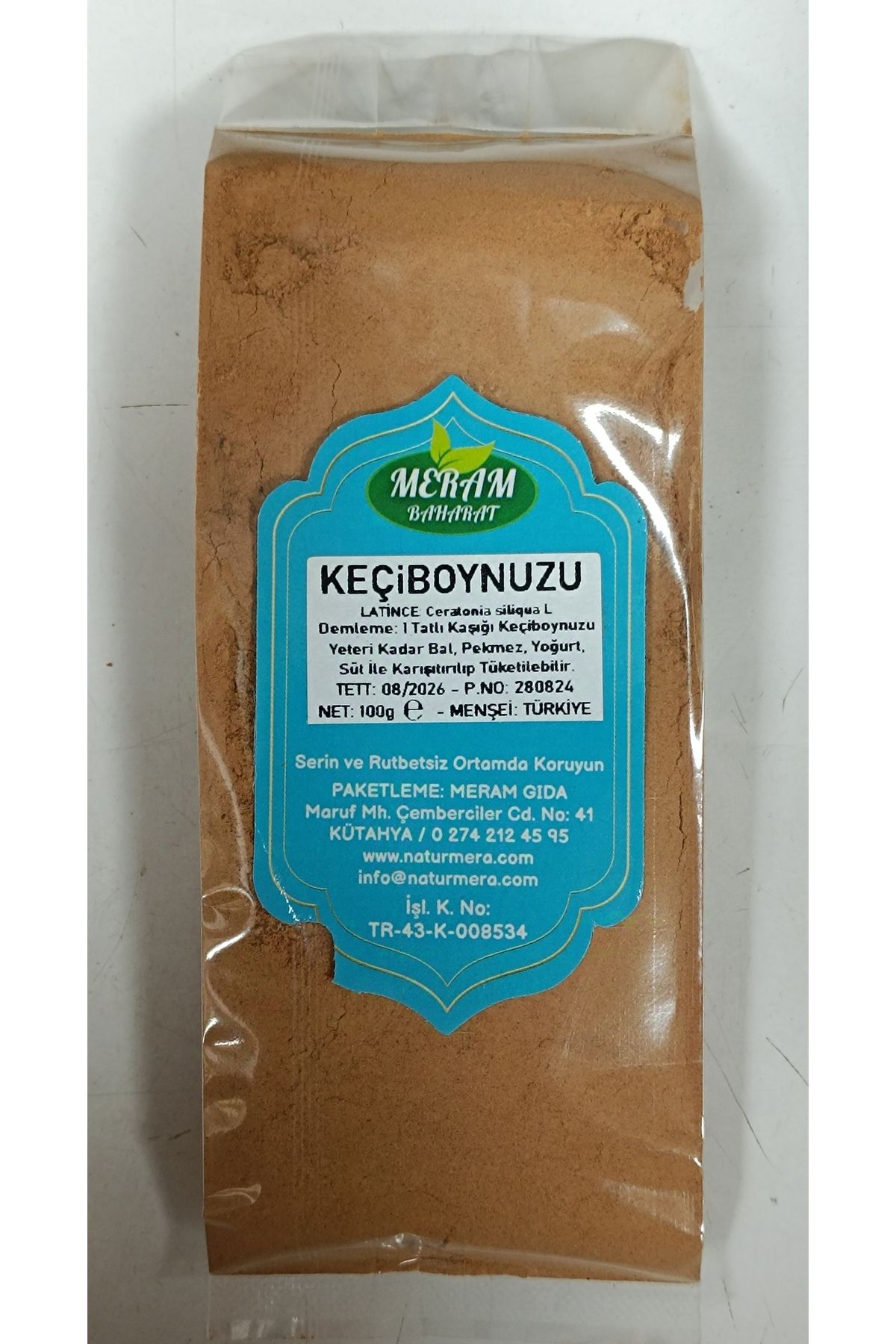 naturmera Meram Baharat Öğütülmüş Keçiboynuzu (HARNUP) Unu 100g