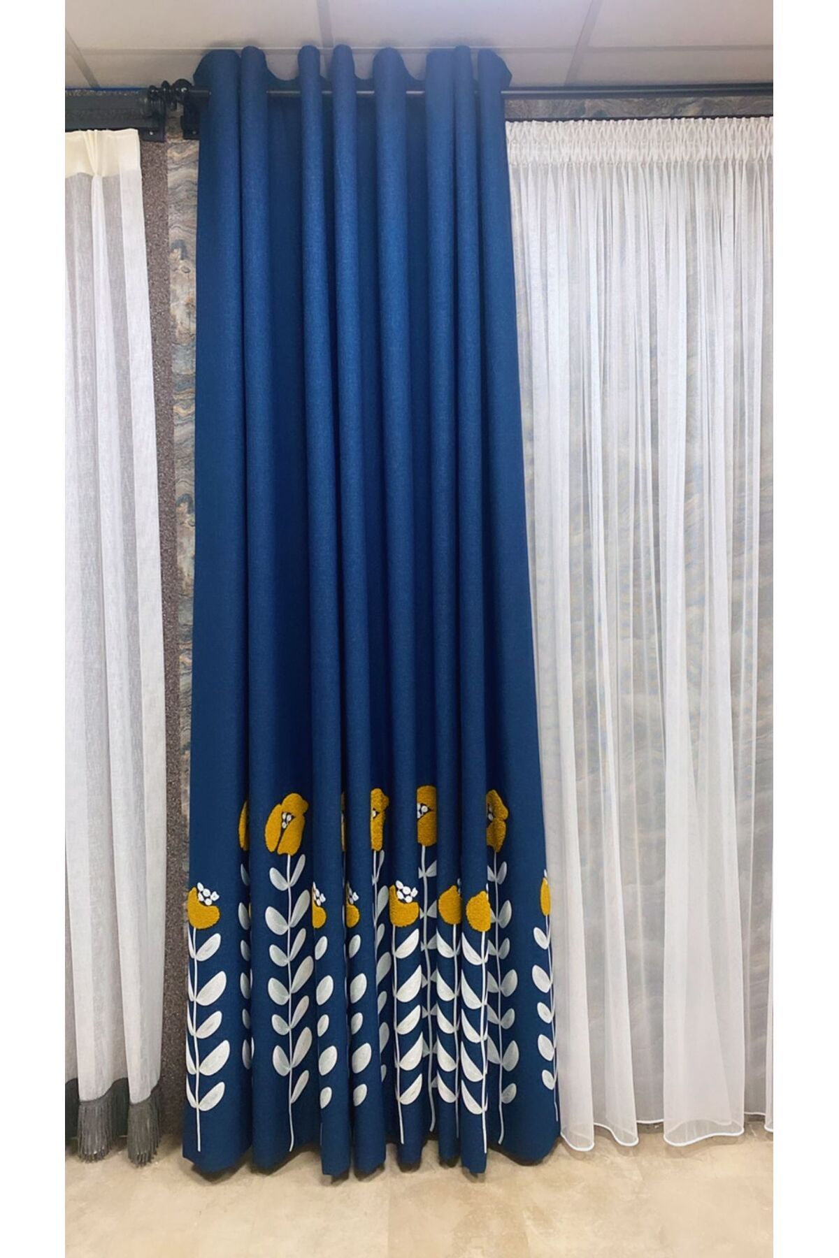 Orlenda-Walnut Single Rail Rustic Curtain Strap 100cm 3