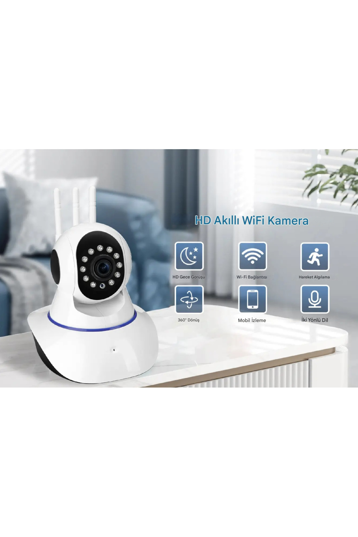 qasul Cmr 5 Kablosuz Wifi Ip Kamera 1080P Full Hd 3 Mp Hareketli Kamera Gece Görüşlü fotoğrafı 2 (önizleme)