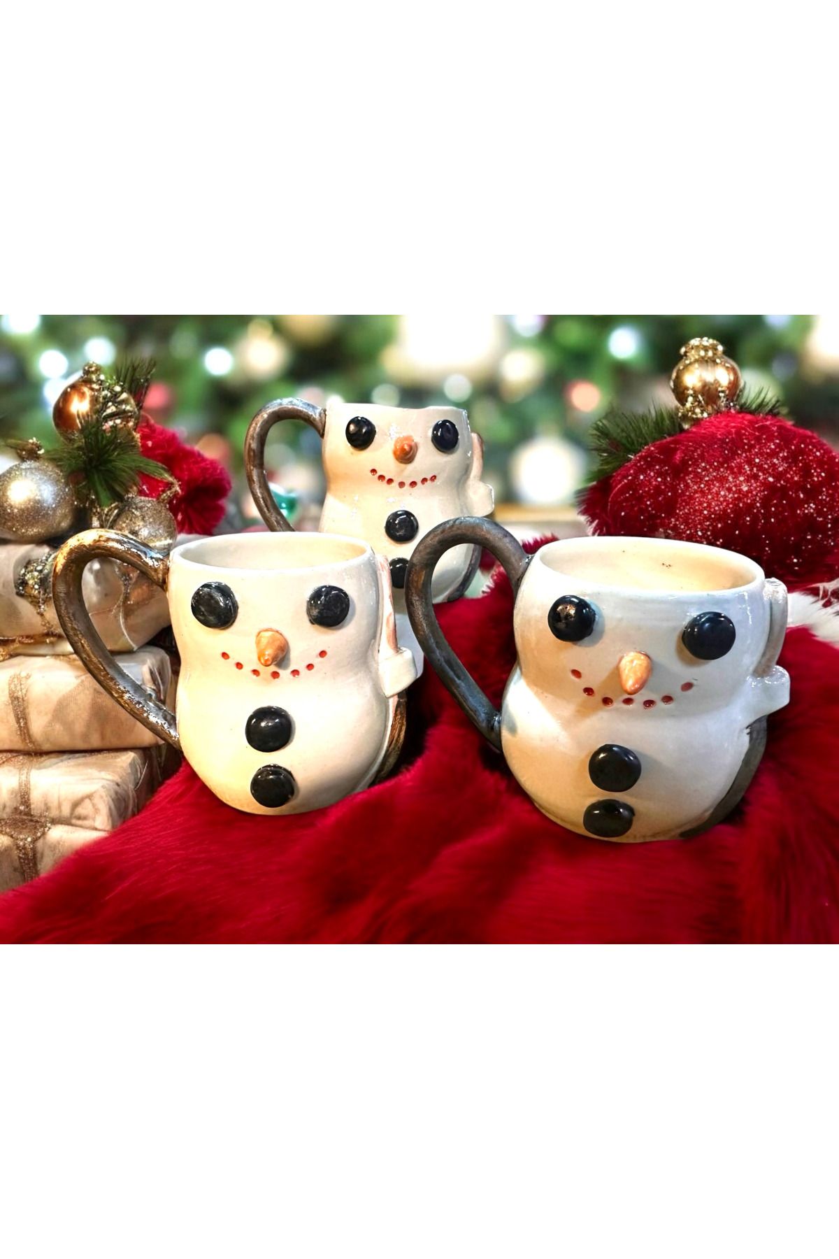 Lotus Sanat Atölyesi-Christmas Theme Handmade Snowman Mug 3